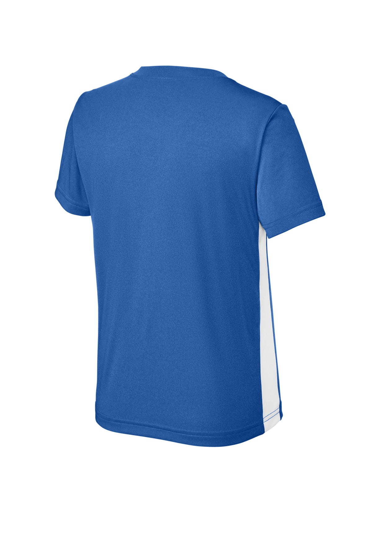 Sport-Tek Youth Competitor United V-Neck YST101 - True Royal/ White - Back (flat)
