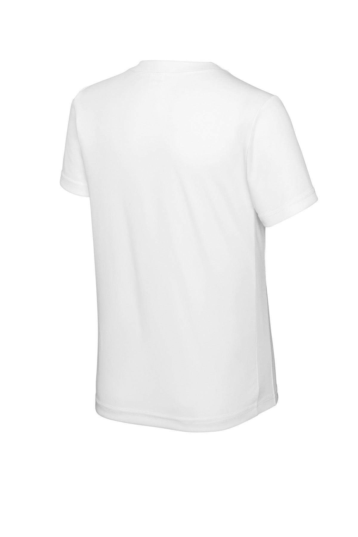 Sport-Tek Youth Competitor United V-Neck YST101 - White/ White - Back (flat)