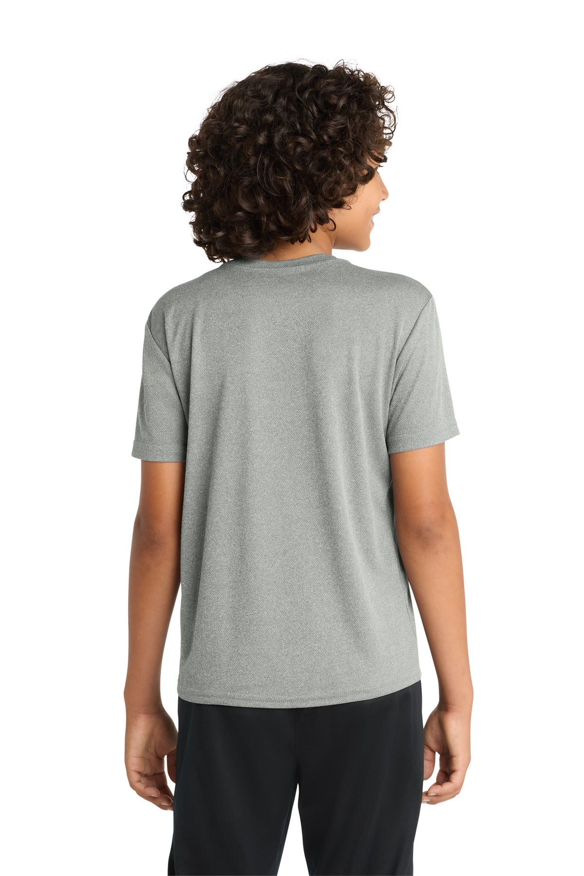 Sport-Tek Youth PosiCharge RacerMesh Tee YST340 - Grey Heather - Back