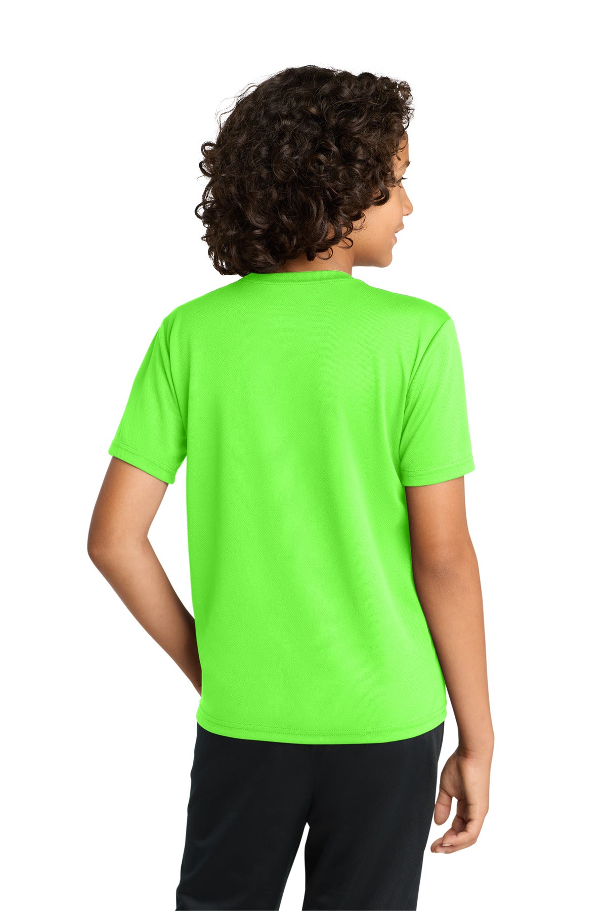Sport-Tek Youth PosiCharge RacerMesh Tee YST340 - Neon Green - Back