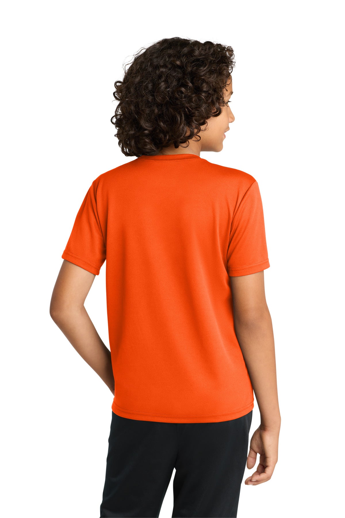 Sport-Tek Youth PosiCharge RacerMesh Tee YST340 - Neon Orange - Back