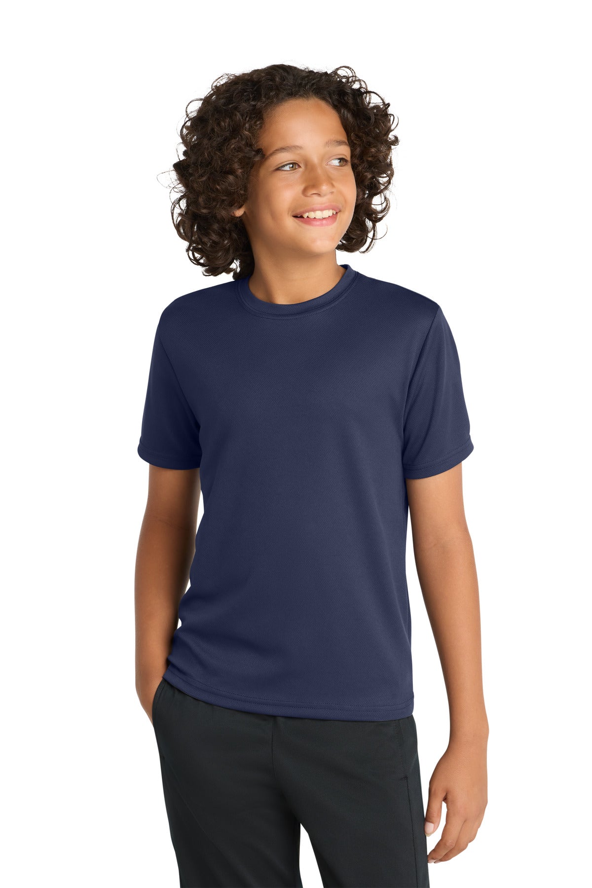 Sport-Tek Youth PosiCharge RacerMesh Tee YST340 - True Navy - Front