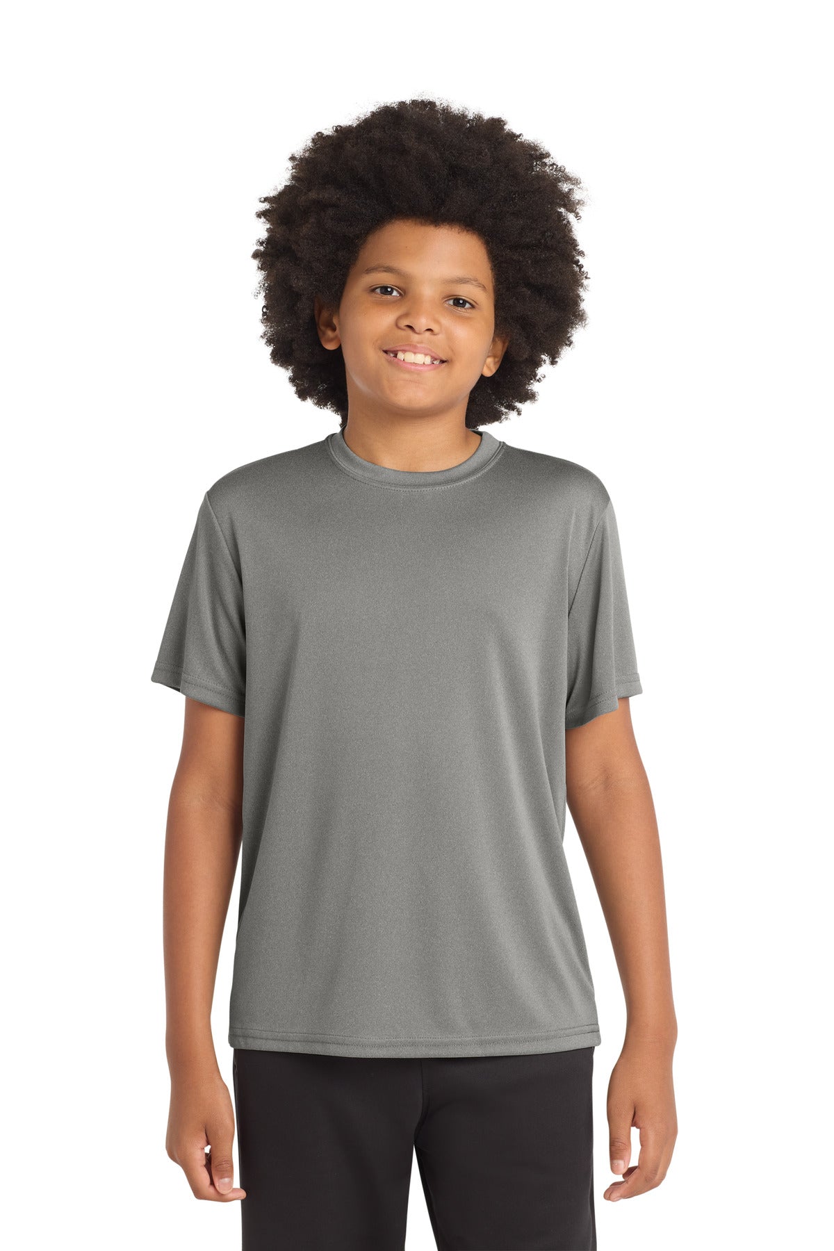 Sport-Tek Youth PosiCharge Competitor Tee YST350 - Grey Concrete Heather - Front