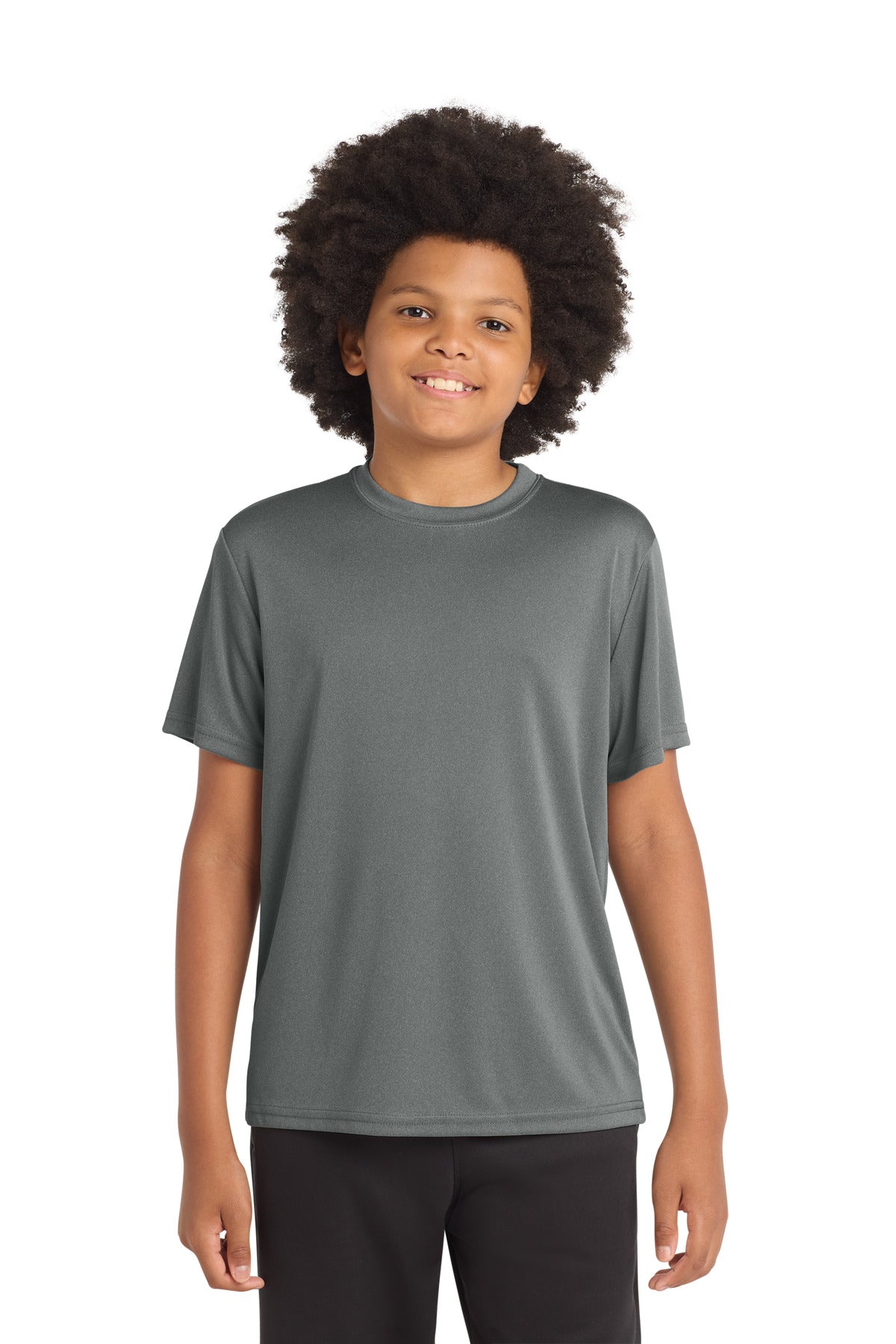 Sport-Tek Youth PosiCharge Competitor Tee YST350 - Iron Grey Heather - Front