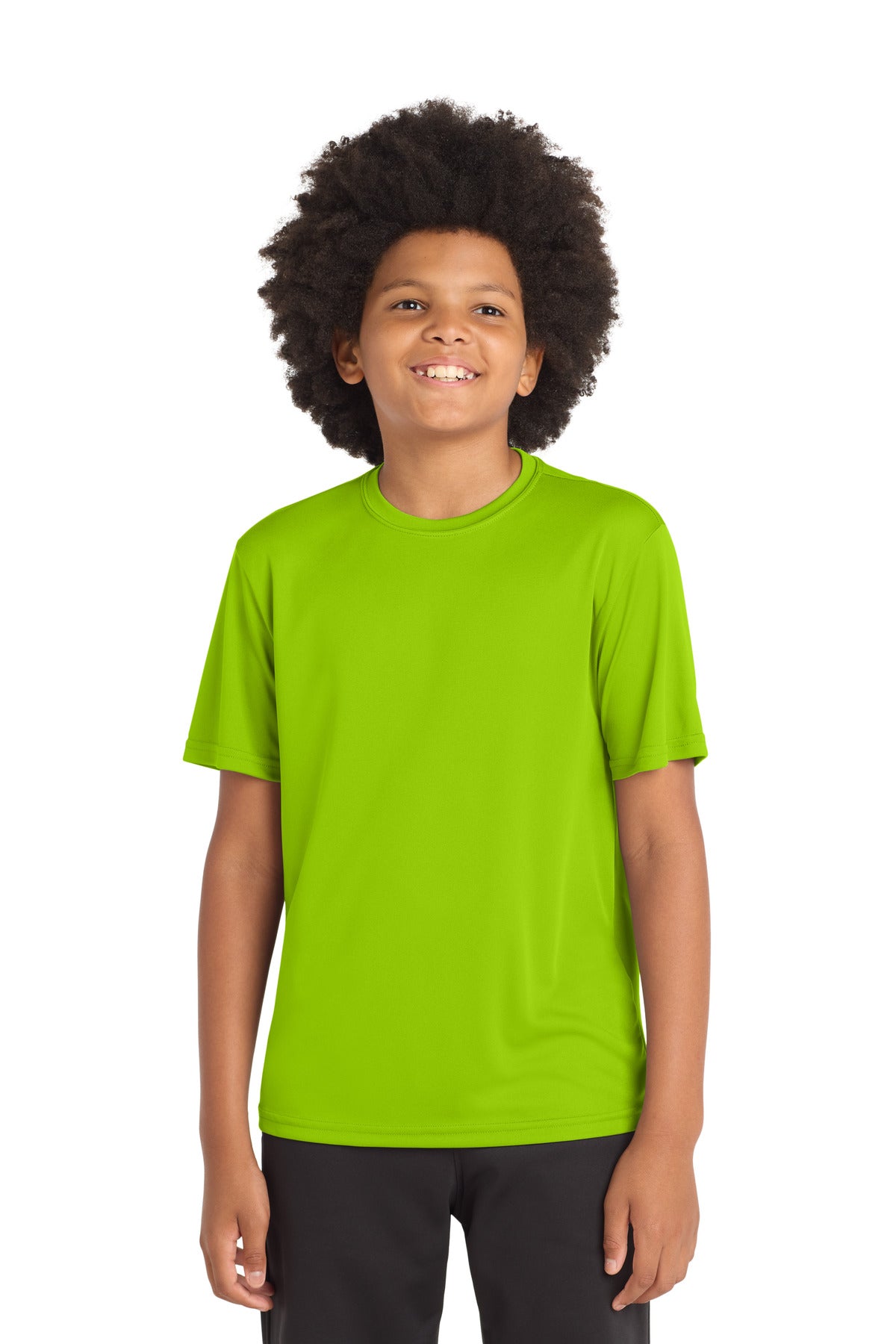 Sport-Tek Youth PosiCharge Competitor Tee YST350 - Lime Shock - Front