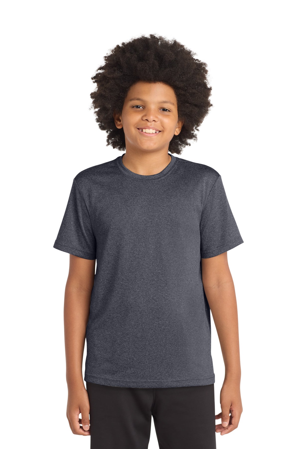 Sport-Tek Youth Heather Contender Tee YST360 - Graphite Heather - Front