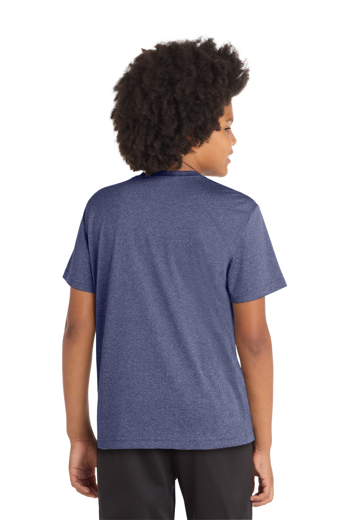 Sport-Tek Youth Heather Contender Tee YST360 - True Navy Heather - Back