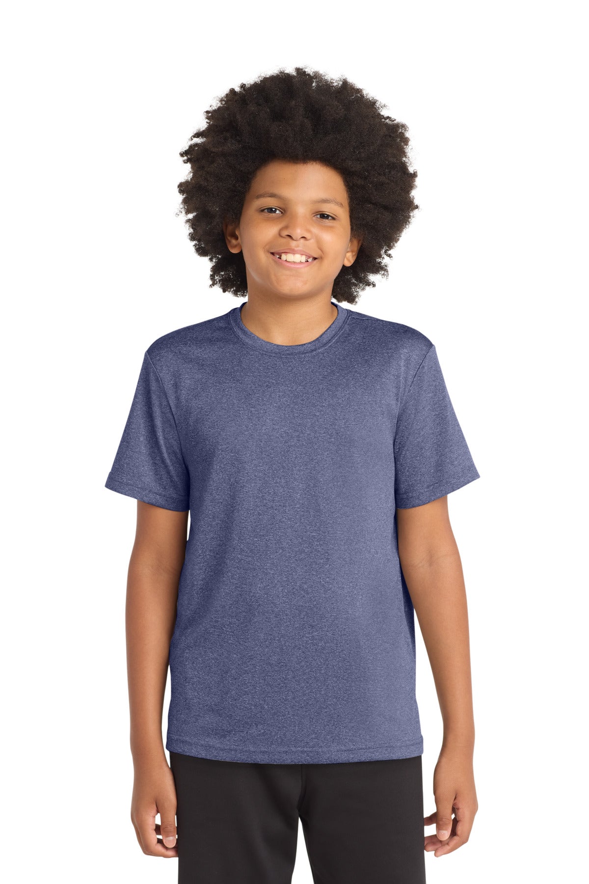 Sport-Tek Youth Heather Contender Tee YST360 - True Navy Heather - Front