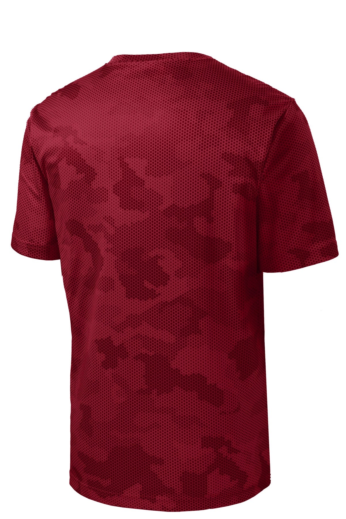 Sport-Tek Youth CamoHex Tee YST370 - Deep Red - Back (flat)