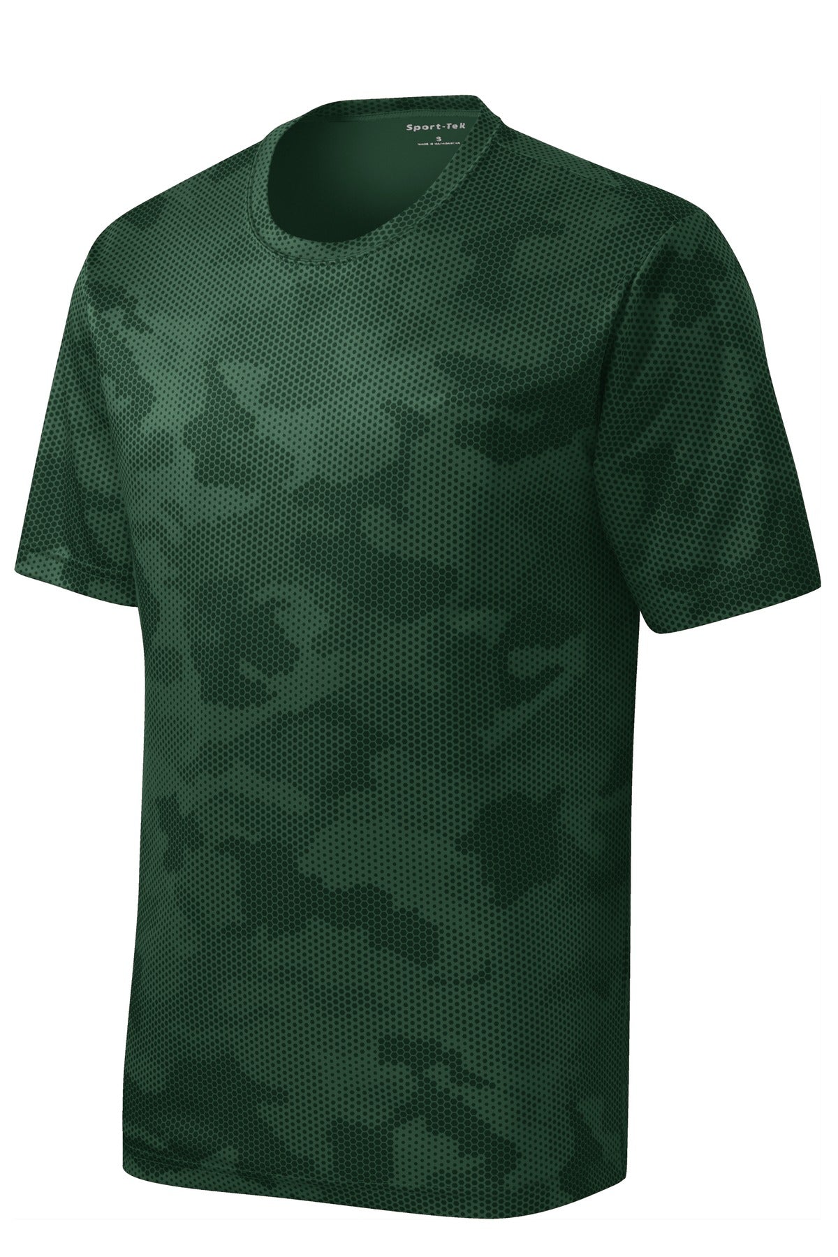 Sport-Tek Youth CamoHex Tee YST370 - Forest Green - Front (flat)