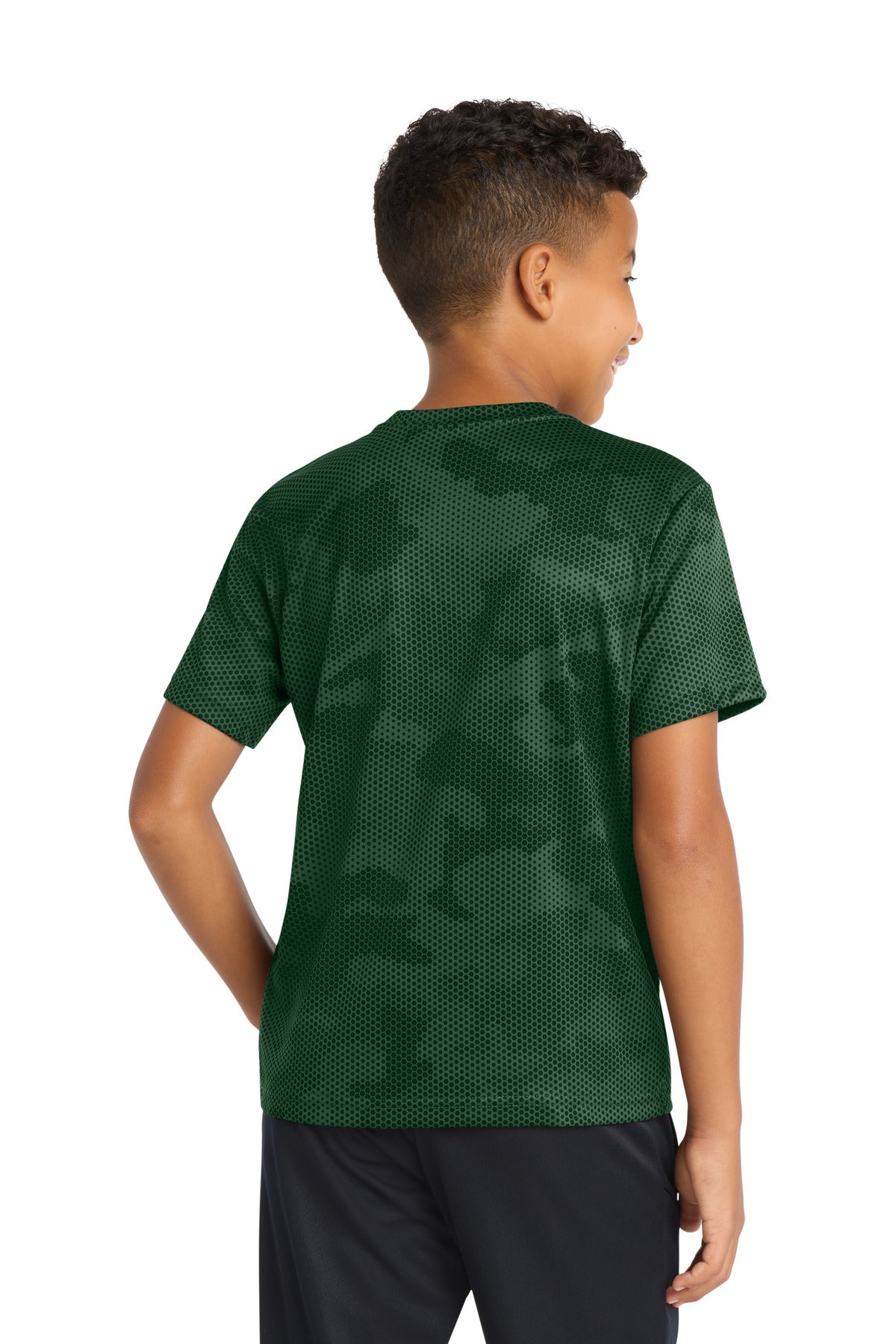 Sport-Tek Youth CamoHex Tee YST370 - Forest Green - Back