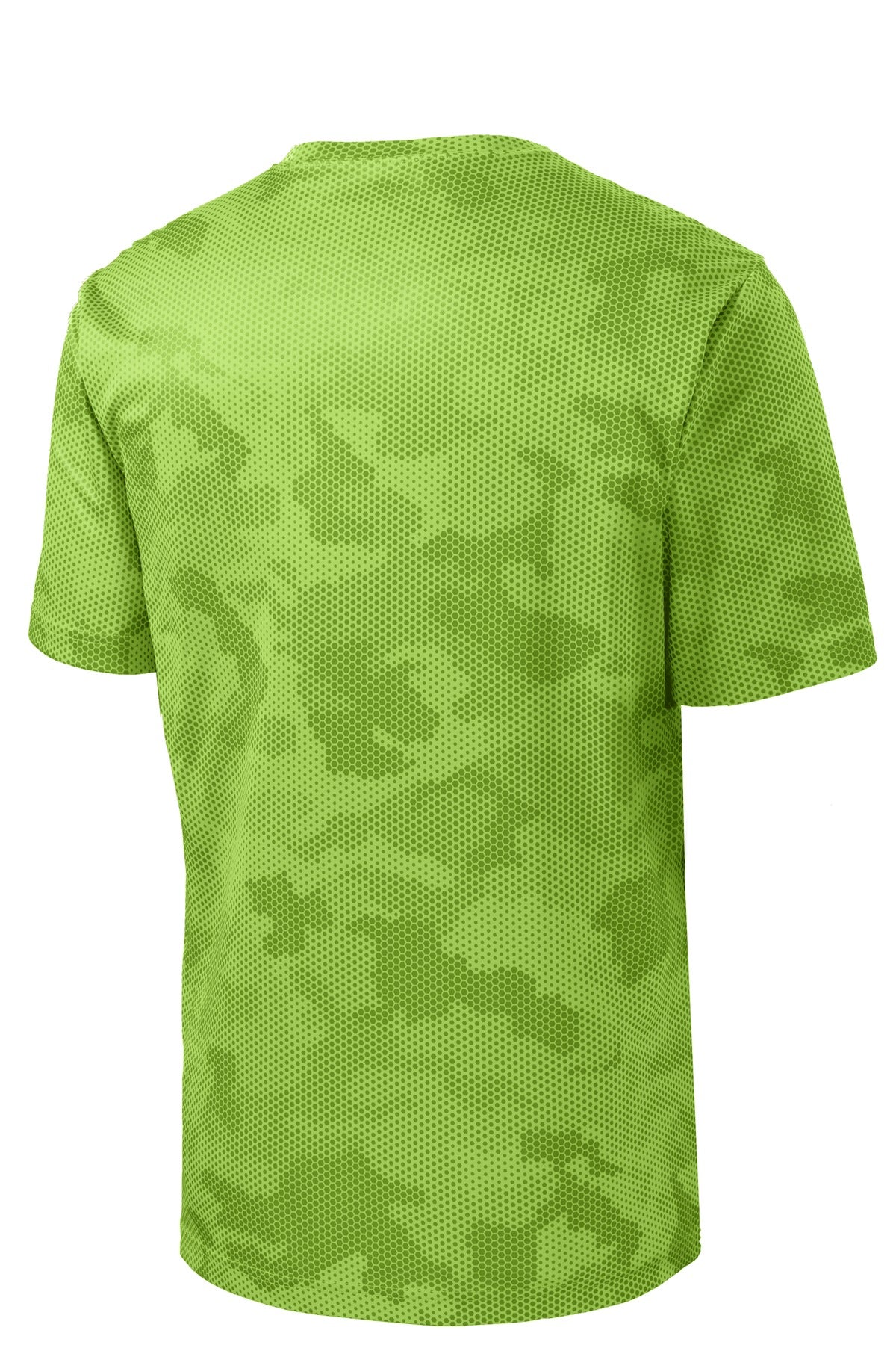 Sport-Tek Youth CamoHex Tee YST370 - Lime Shock - Back (flat)