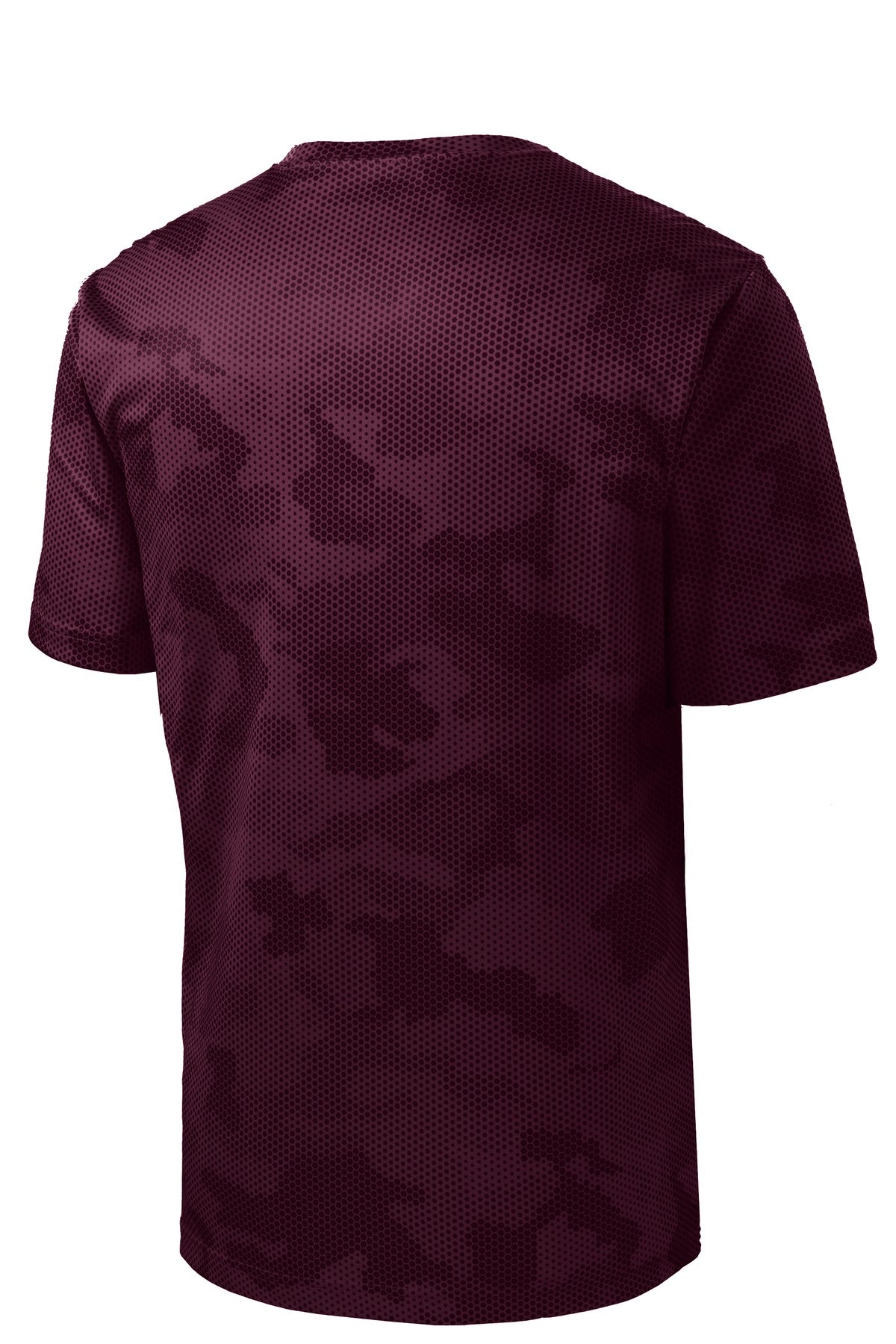 Sport-Tek Youth CamoHex Tee YST370 - Maroon - Back (flat)