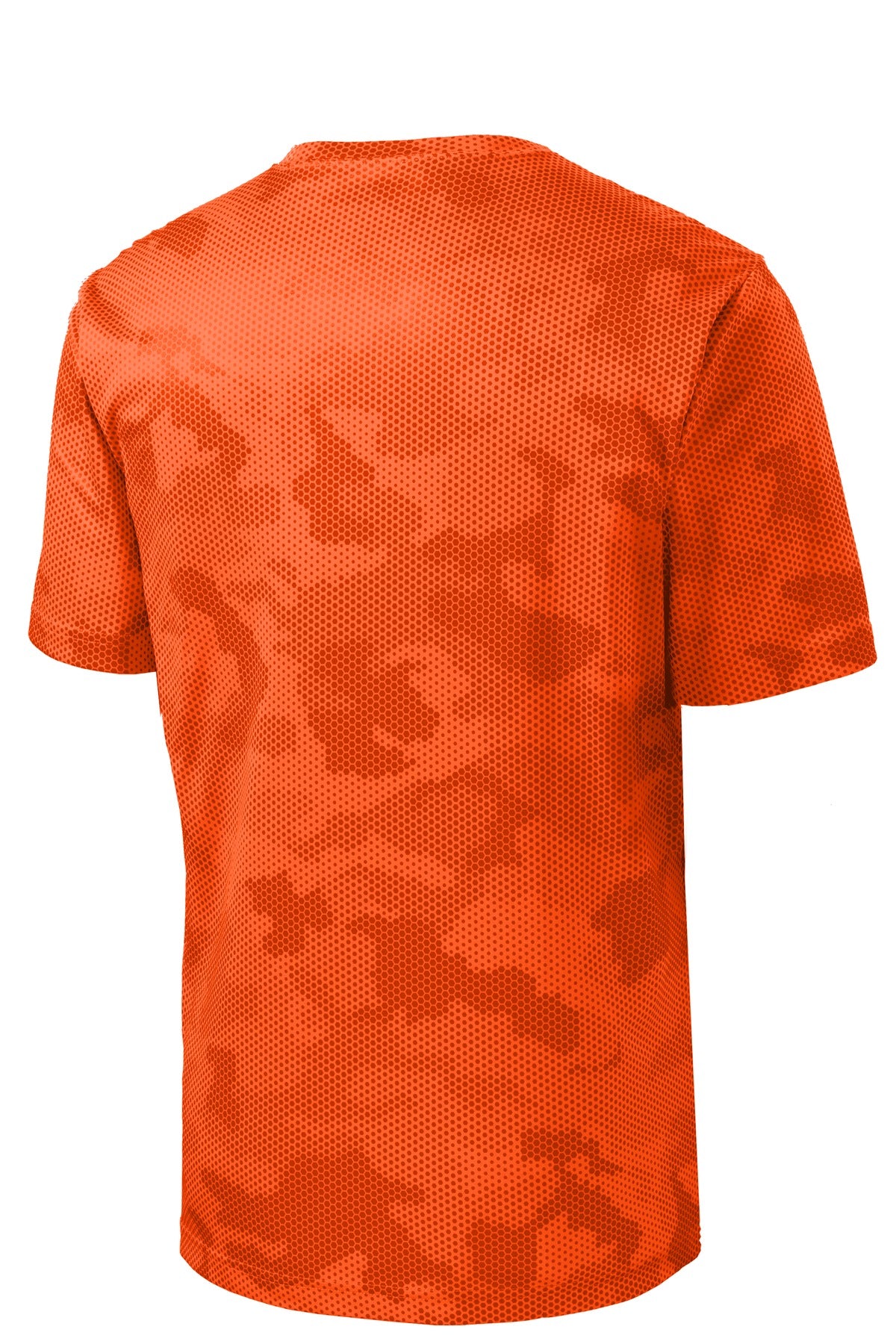 Sport-Tek Youth CamoHex Tee YST370 - Neon Orange - Back (flat)