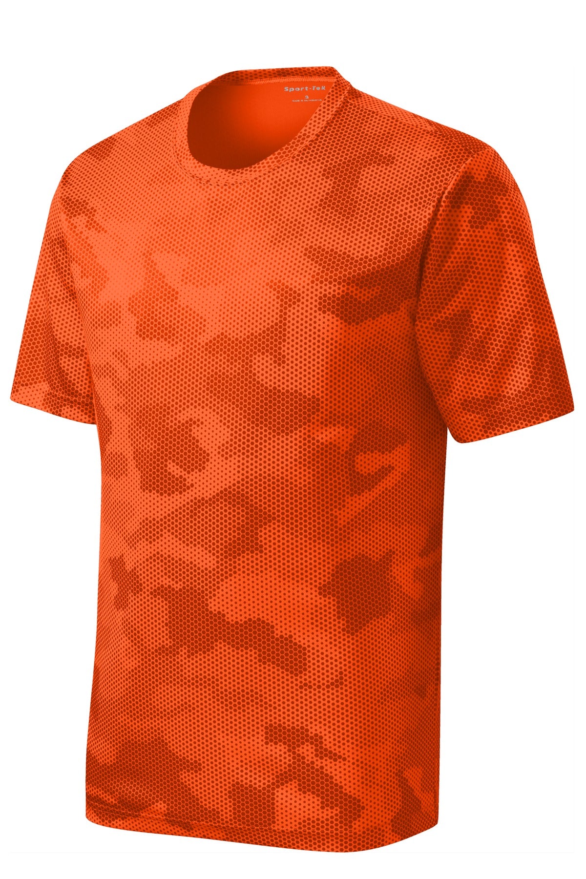 Sport-Tek Youth CamoHex Tee YST370 - Neon Orange - Front (flat)