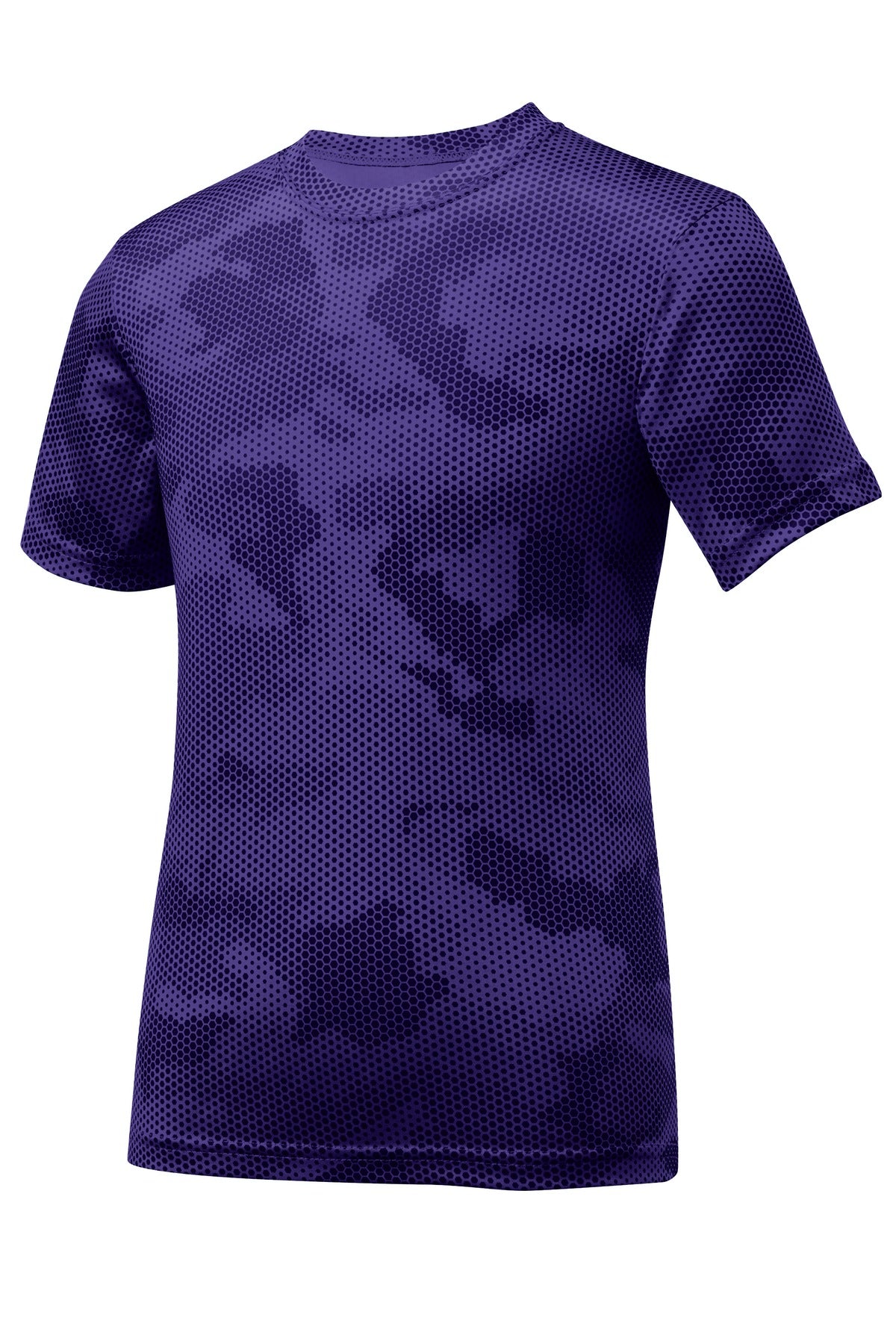 Sport-Tek Youth CamoHex Tee YST370 - Purple - Front (flat)