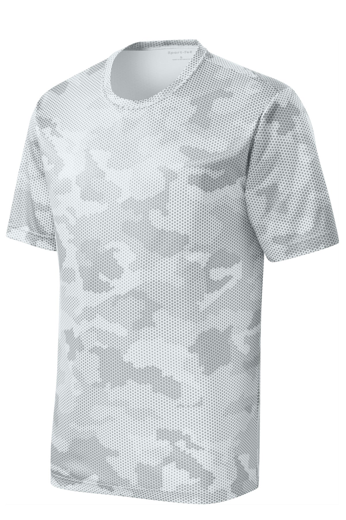 Sport-Tek Youth CamoHex Tee YST370 - White - Front (flat)