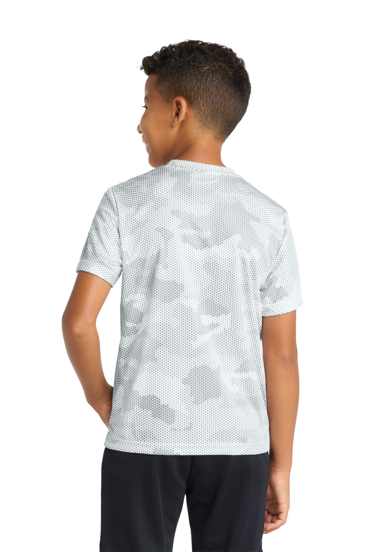 Sport-Tek Youth CamoHex Tee YST370 - White - Back
