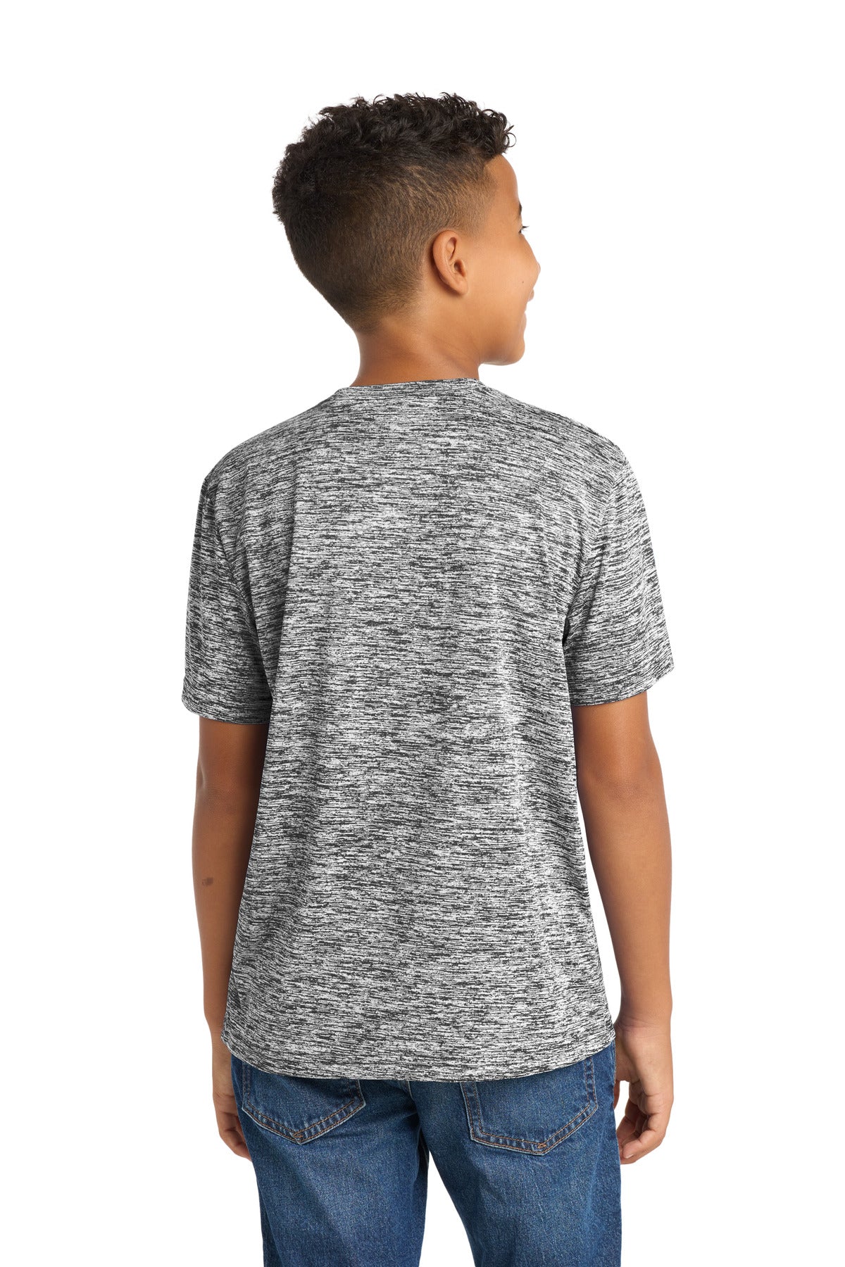 Sport-Tek Youth PosiCharge Electric Heather Tee YST390 - Black Electric - Back
