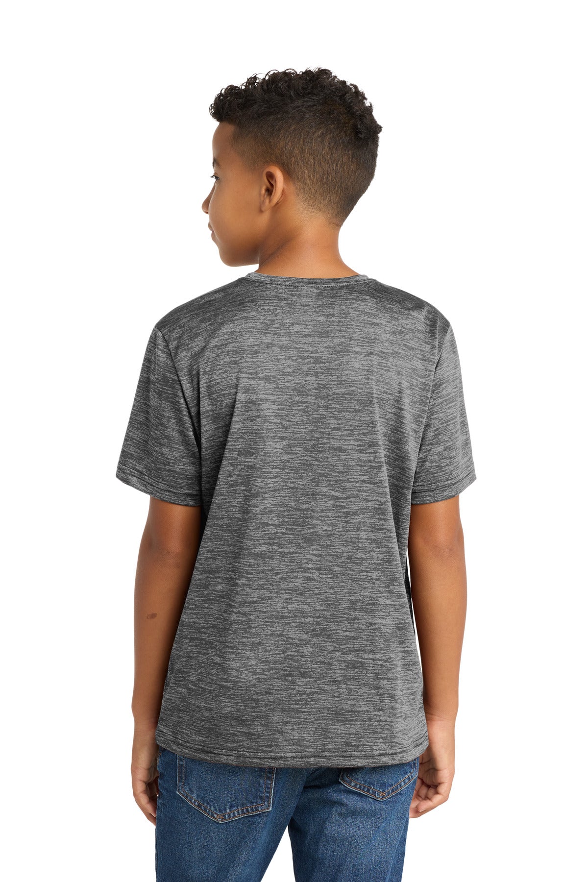 Sport-Tek Youth PosiCharge Electric Heather Tee YST390 - Grey-Black Electric - Back