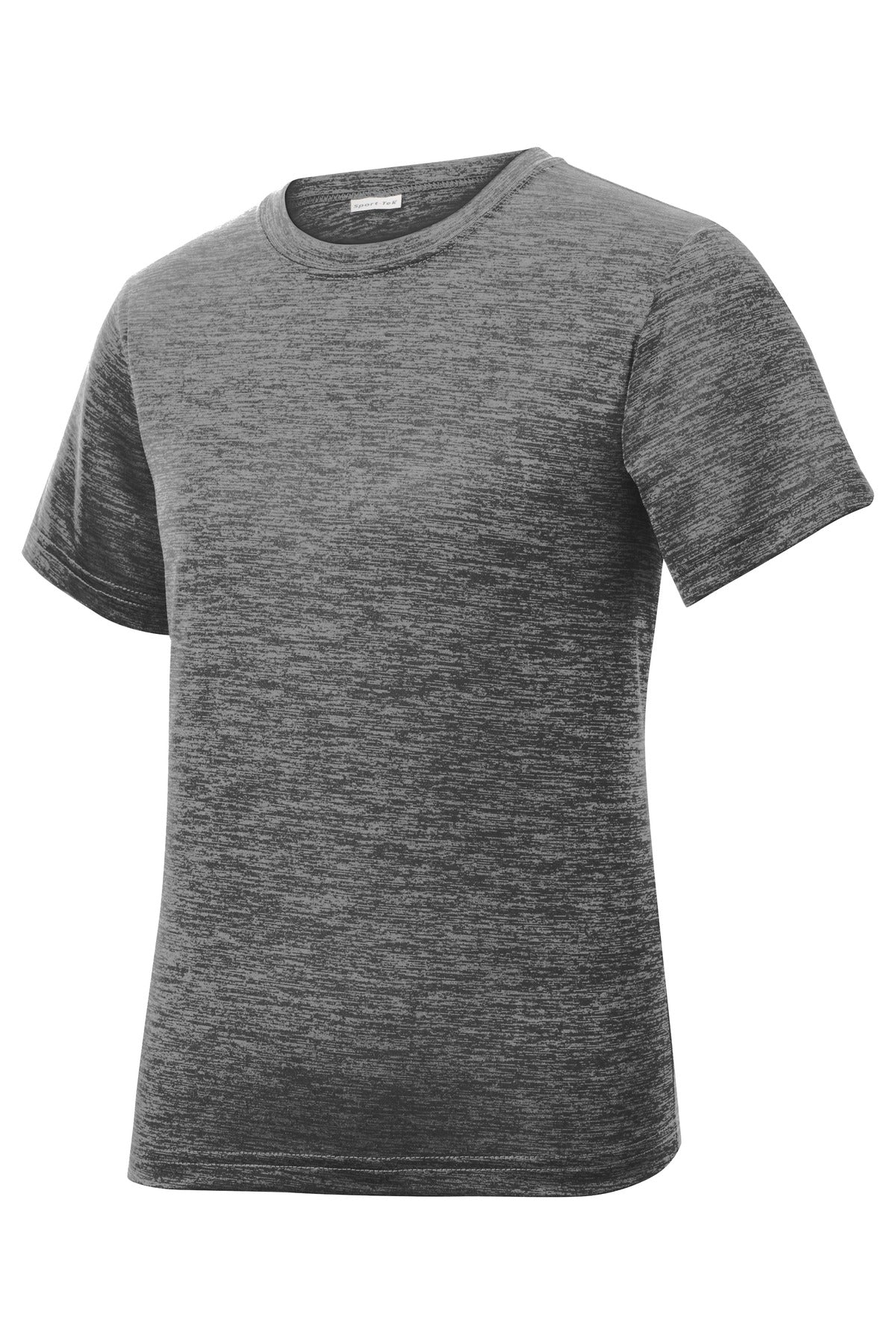 Sport-Tek Youth PosiCharge Electric Heather Tee YST390 - Grey-Black Electric - Front (flat)