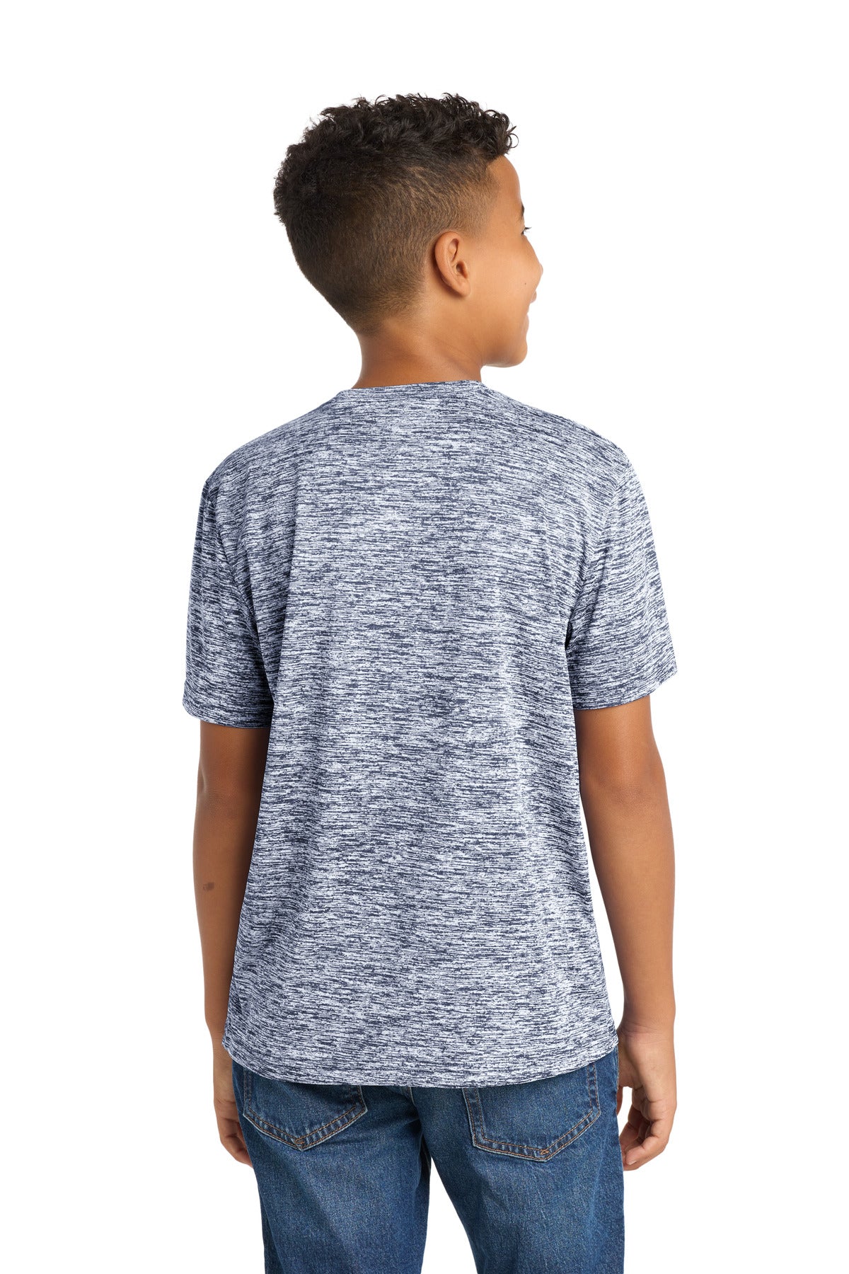 Sport-Tek Youth PosiCharge Electric Heather Tee YST390 - True Navy Electric - Back