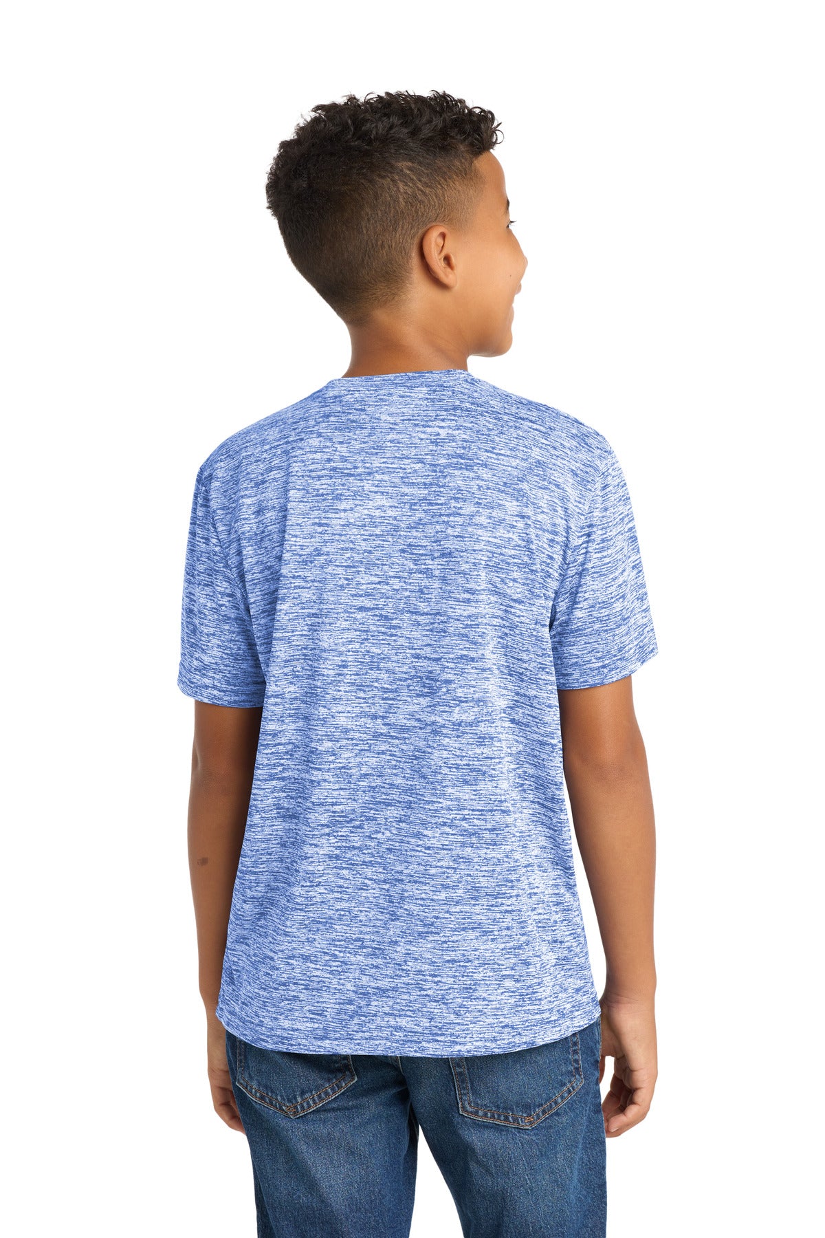Sport-Tek Youth PosiCharge Electric Heather Tee YST390 - True Royal Electric - Back