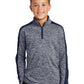 Sport-Tek  ®  Youth PosiCharge  ®  Electric Heather Colorblock 1/4-Zip Pullover. YST397