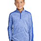 Sport-Tek  ®  Youth PosiCharge  ®  Electric Heather Colorblock 1/4-Zip Pullover. YST397