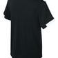 Sport-Tek Youth Club Short Sleeve Crew YST440 - Black/ White - Back (flat)