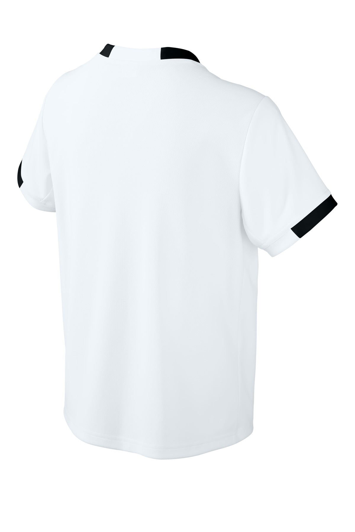 Sport-Tek Youth Club Short Sleeve Crew YST440 - White/ Black - Back (flat)