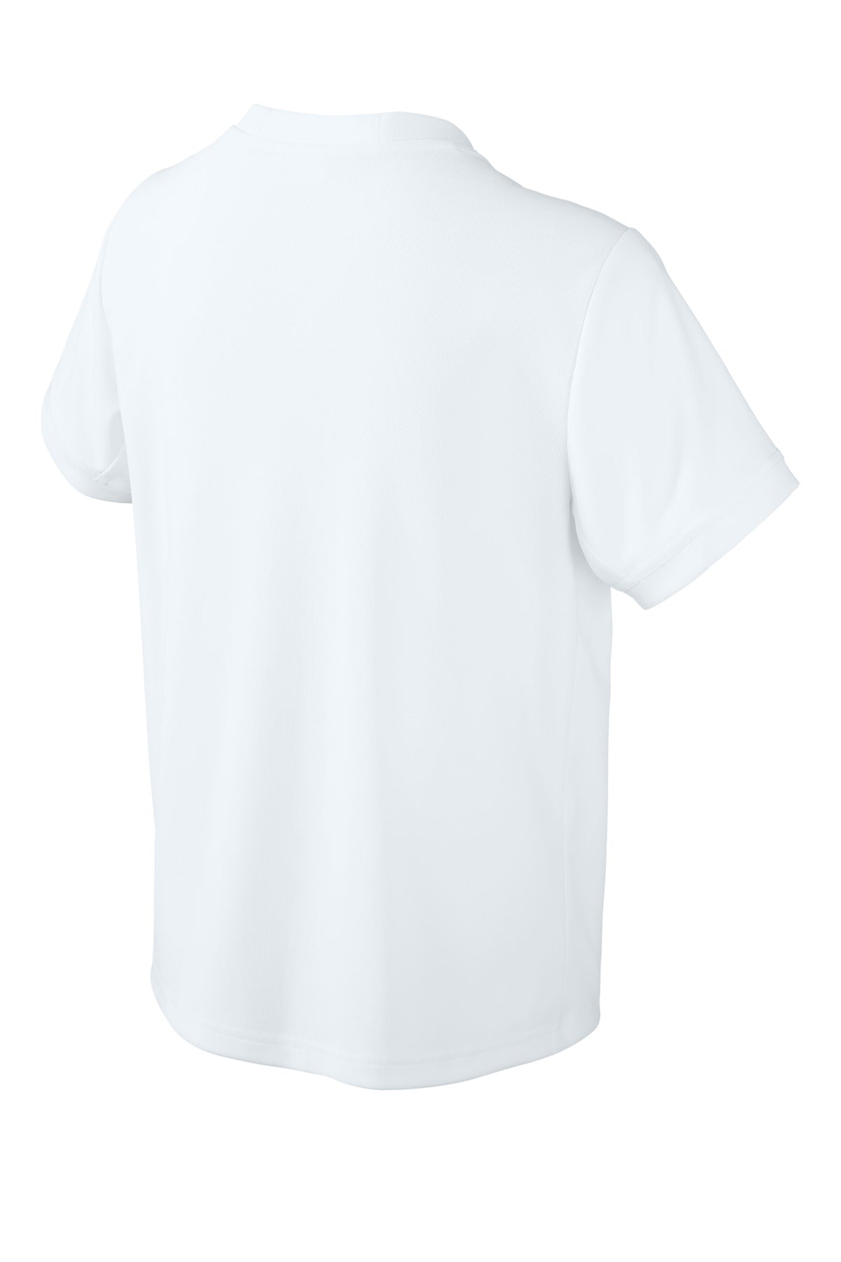 Sport-Tek Youth Club Short Sleeve Crew YST440 - White/ White - Back (flat)