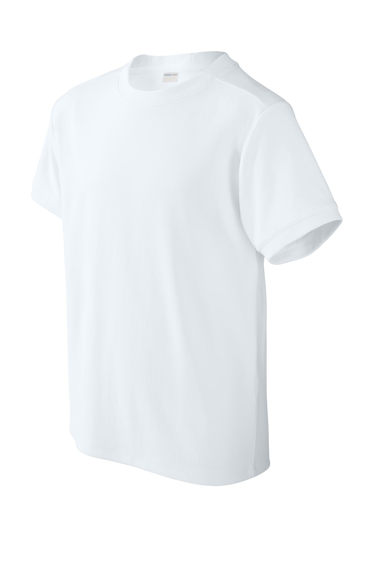 Sport-Tek Youth Club Short Sleeve Crew YST440 - White/ White - Front (flat)