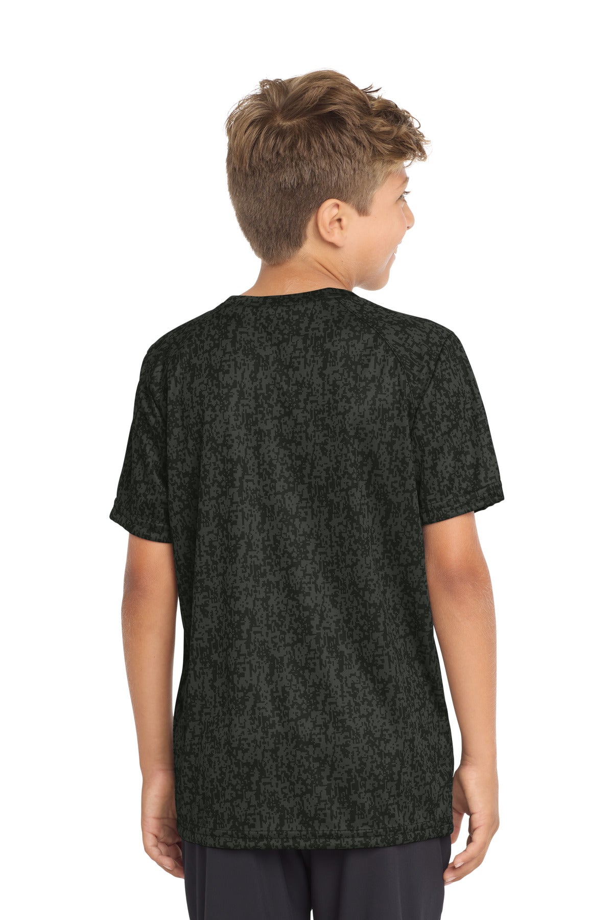 Sport-Tek Youth Digi Camo Tee YST460 - Black - Back