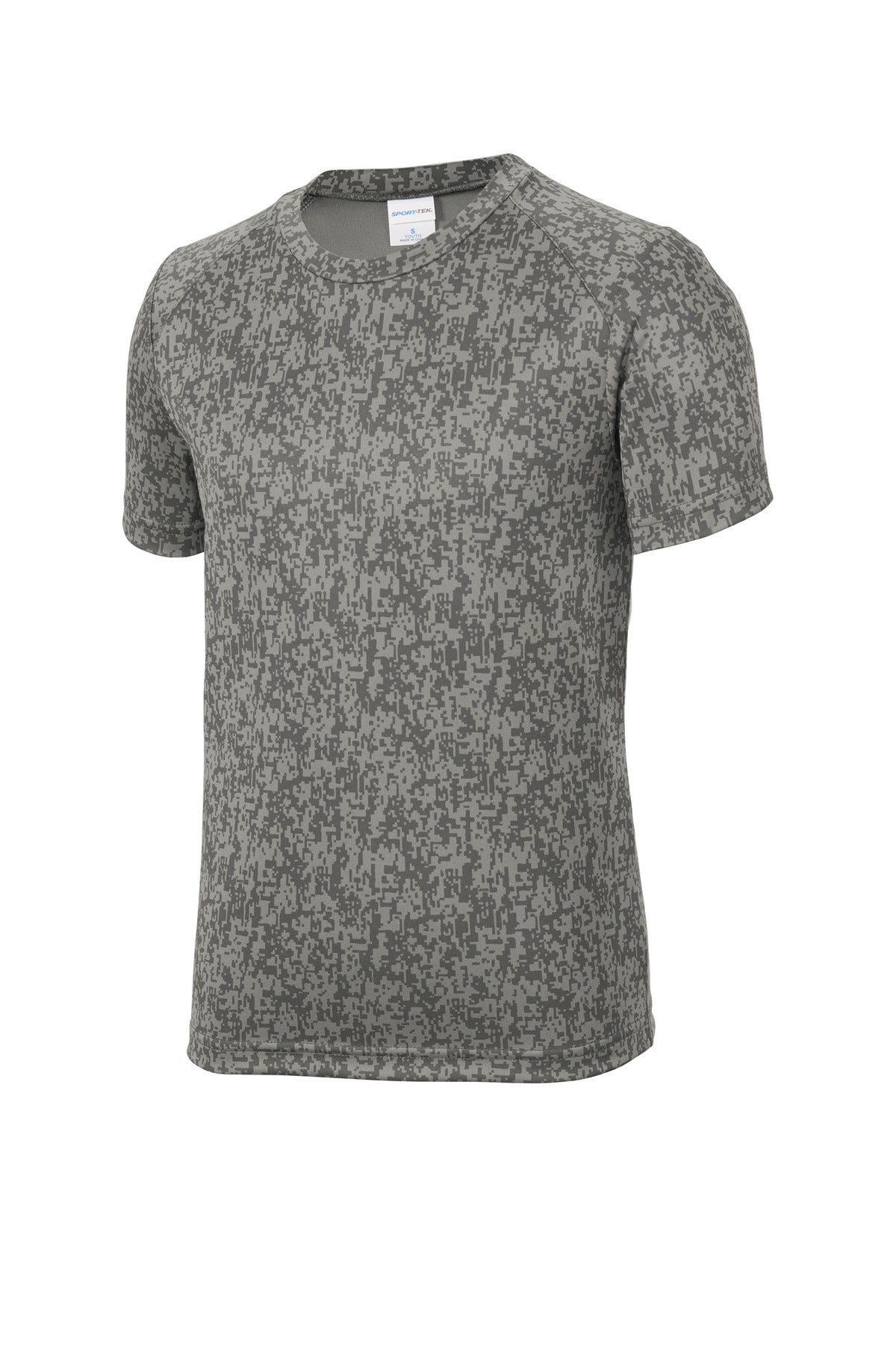 Sport-Tek Youth Digi Camo Tee YST460 - Grey Concrete - Front (flat)