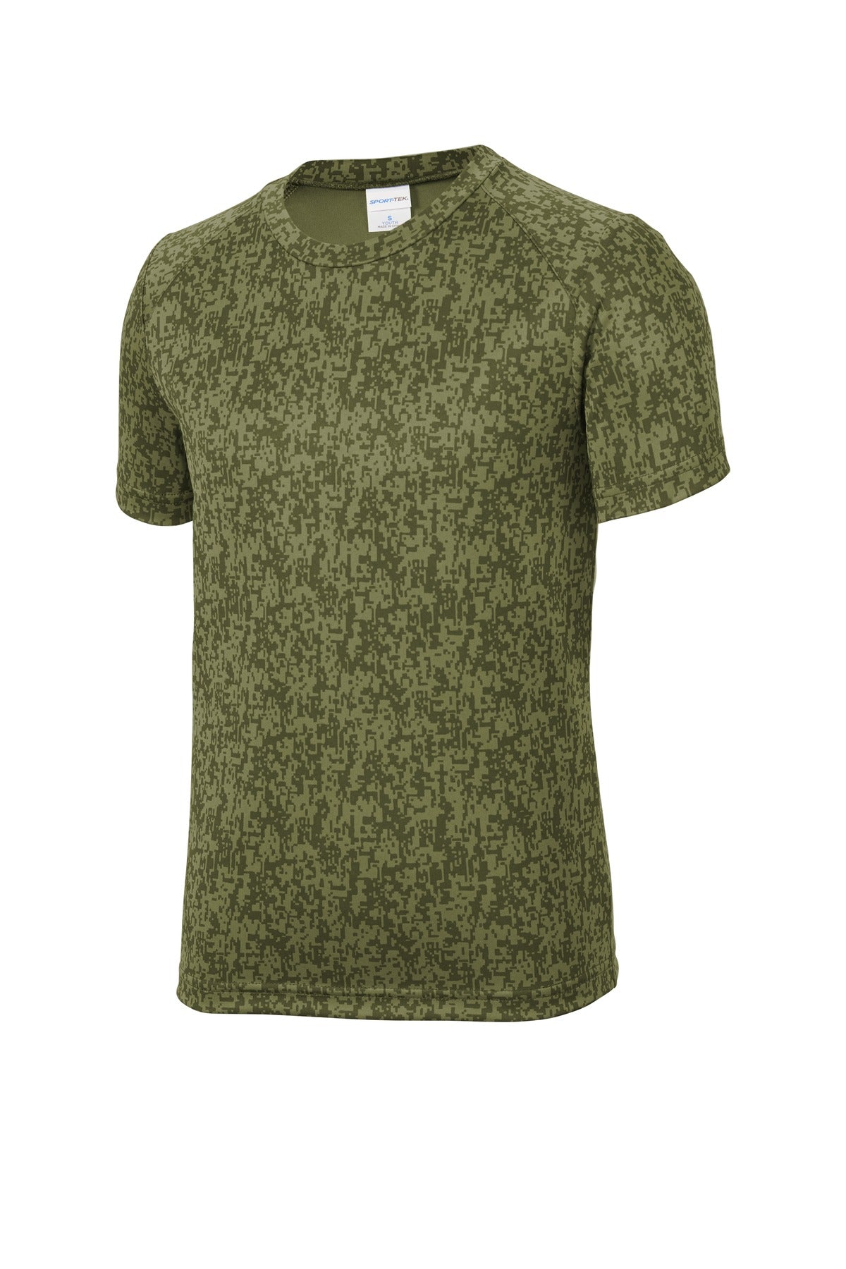 Sport-Tek Youth Digi Camo Tee YST460 - Olive Drab Green - Front (flat)