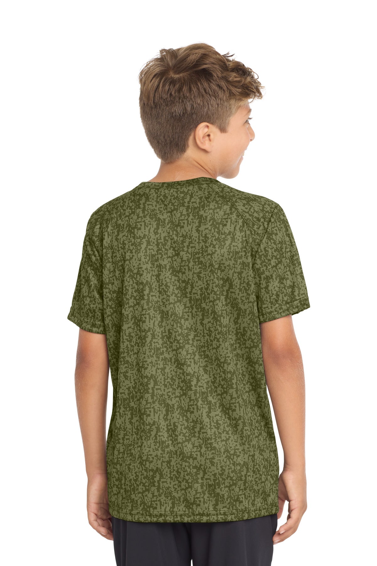 Sport-Tek Youth Digi Camo Tee YST460 - Olive Drab Green - Back