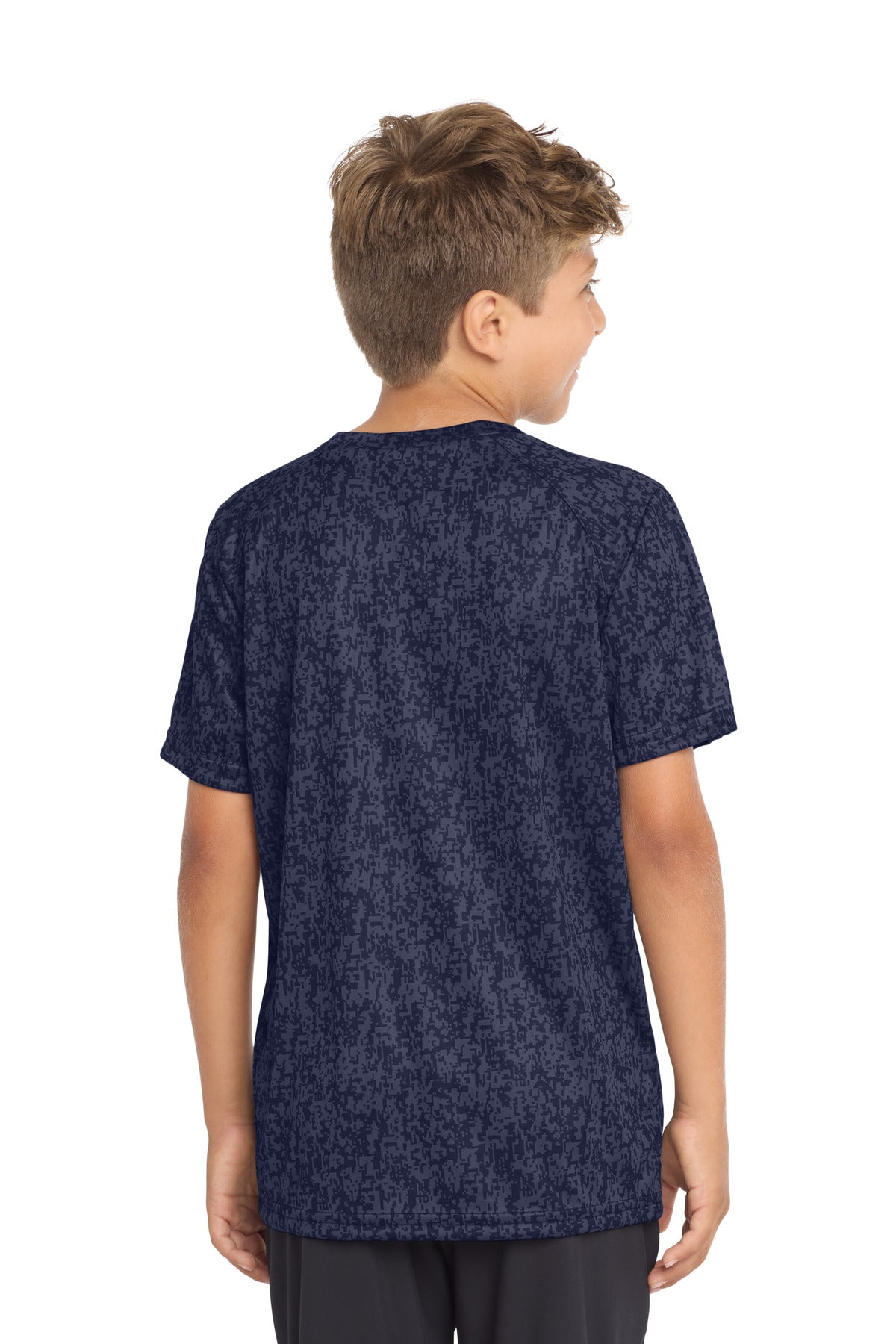 Sport-Tek Youth Digi Camo Tee YST460 - True Navy - Back