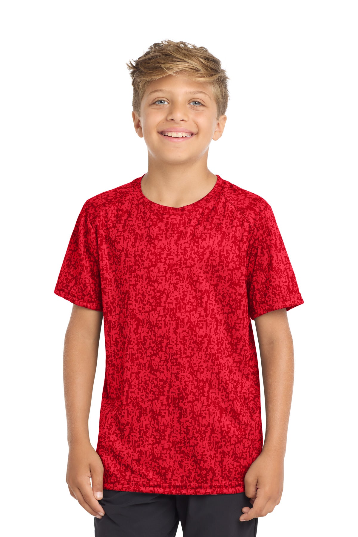 Sport-Tek Youth Digi Camo Tee YST460 - True Red - Front