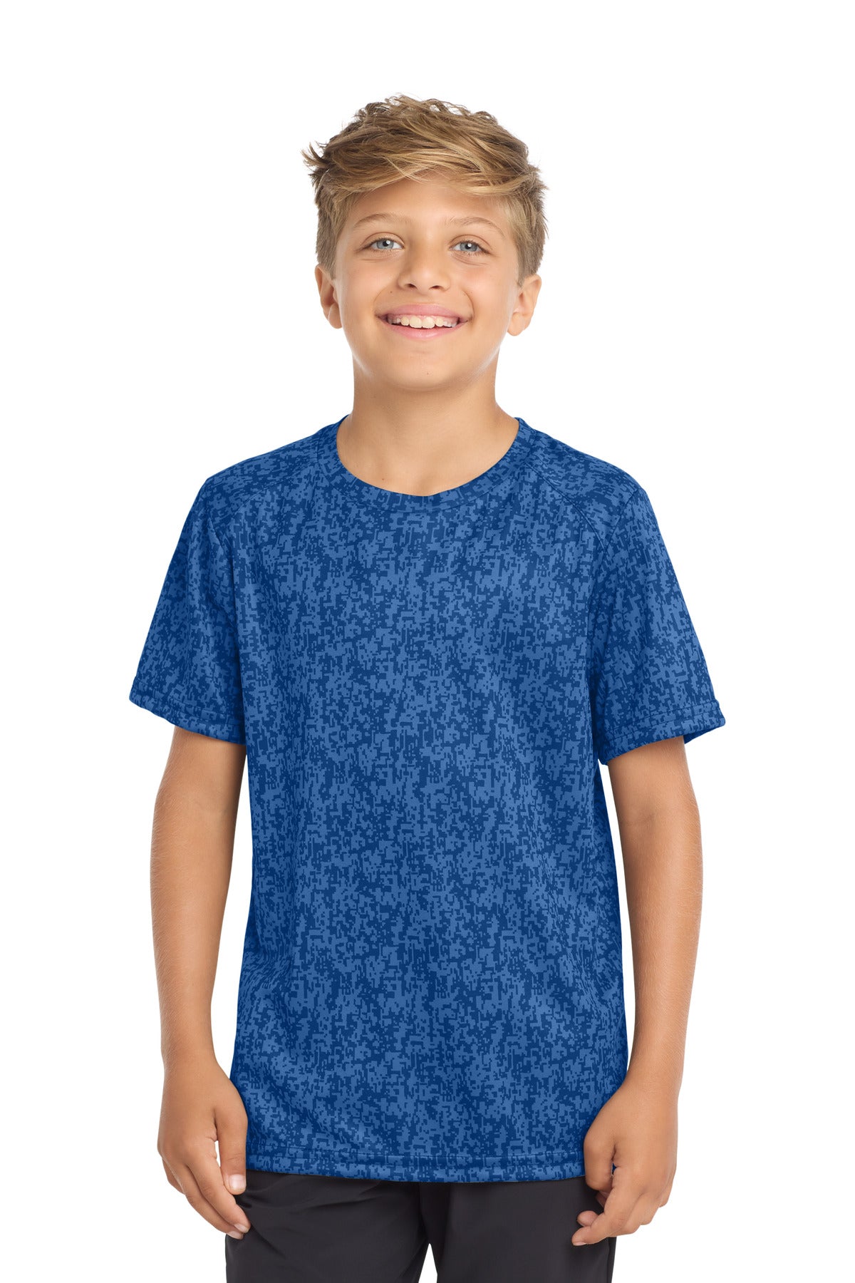 Sport-Tek Youth Digi Camo Tee YST460 - True Royal - Front