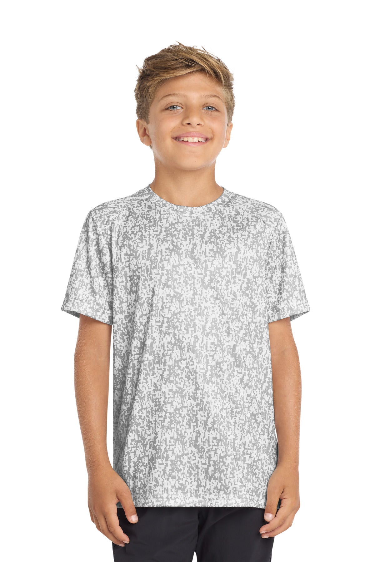 Sport-Tek Youth Digi Camo Tee YST460 - White - Front
