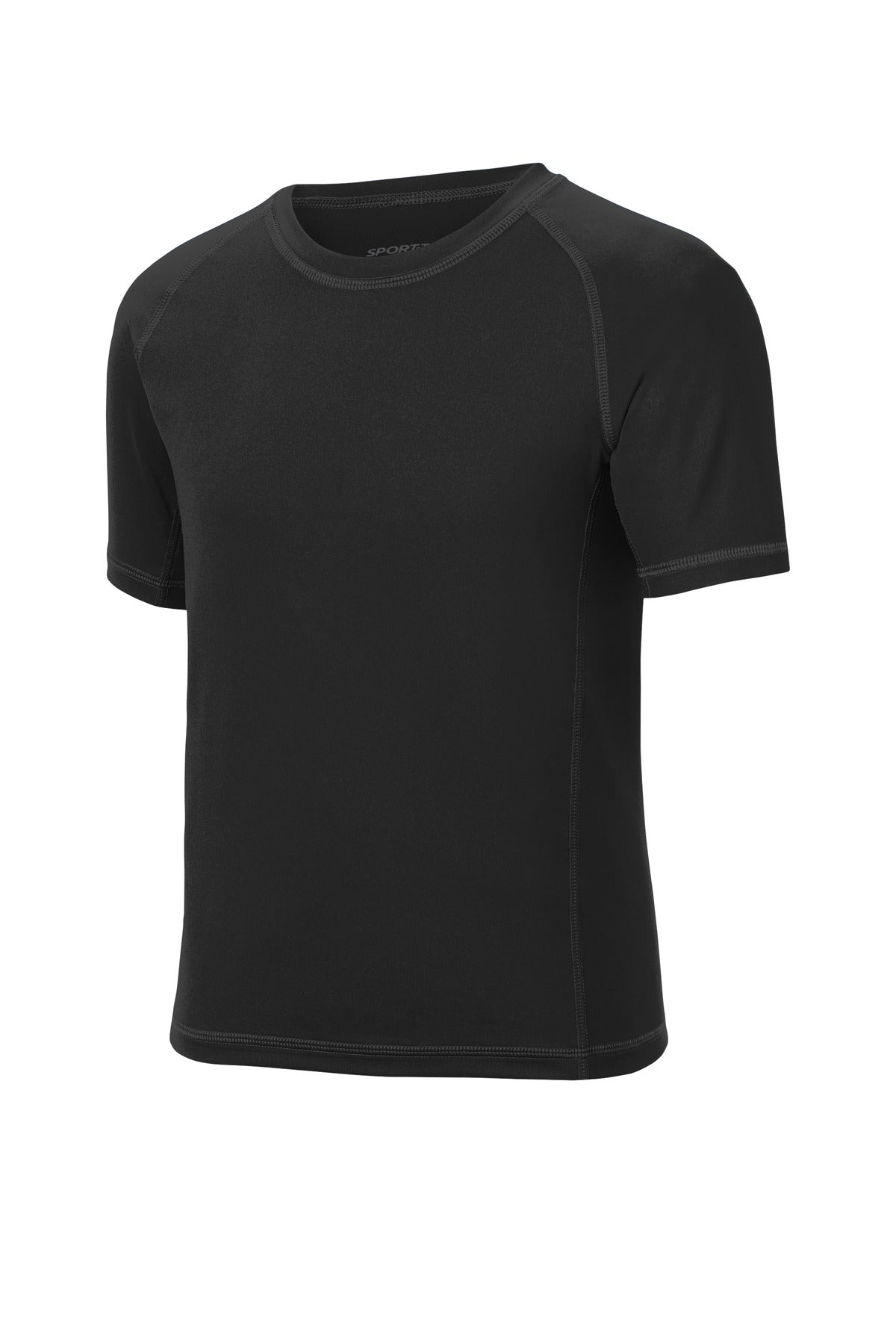 Sport-Tek Youth Rashguard Tee YST470 - Black - Front (flat)
