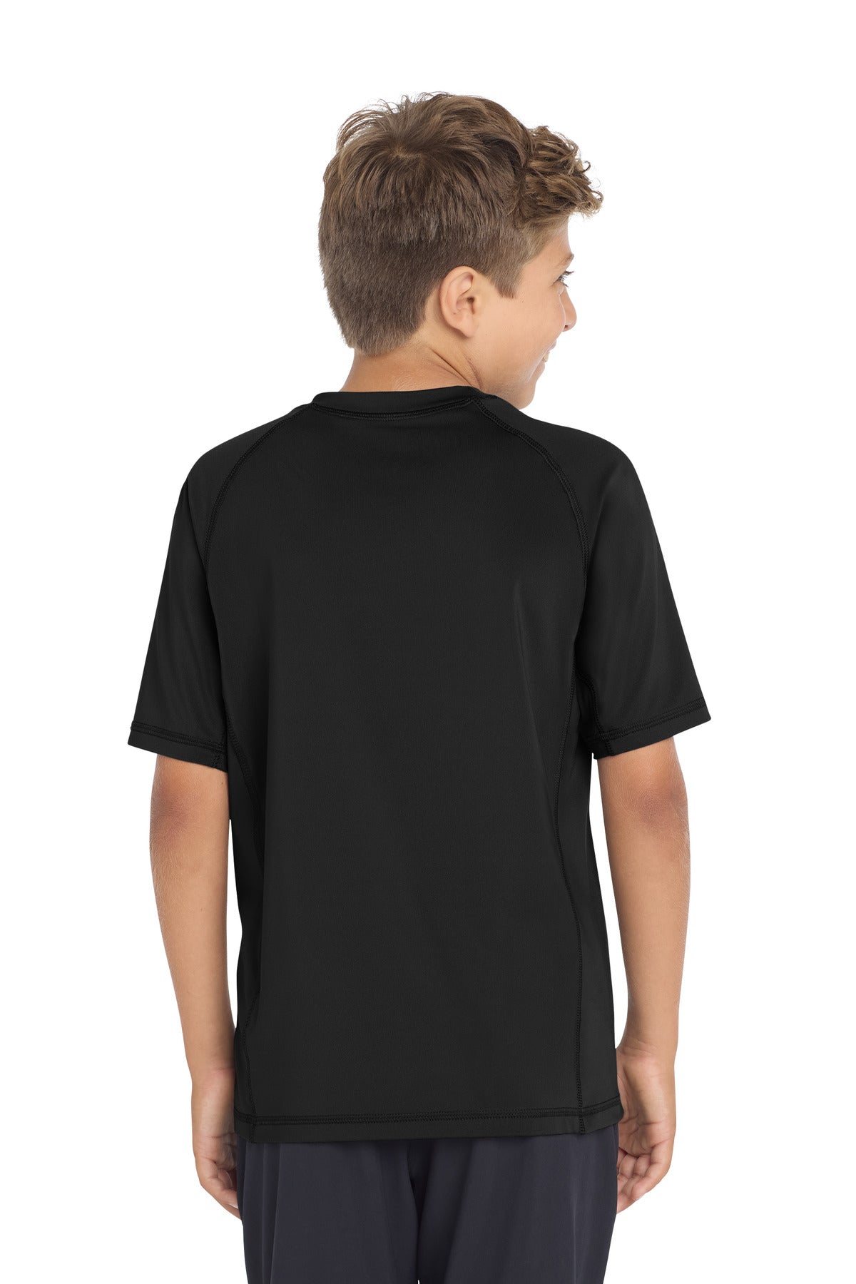 Sport-Tek Youth Rashguard Tee YST470 - Black - Back