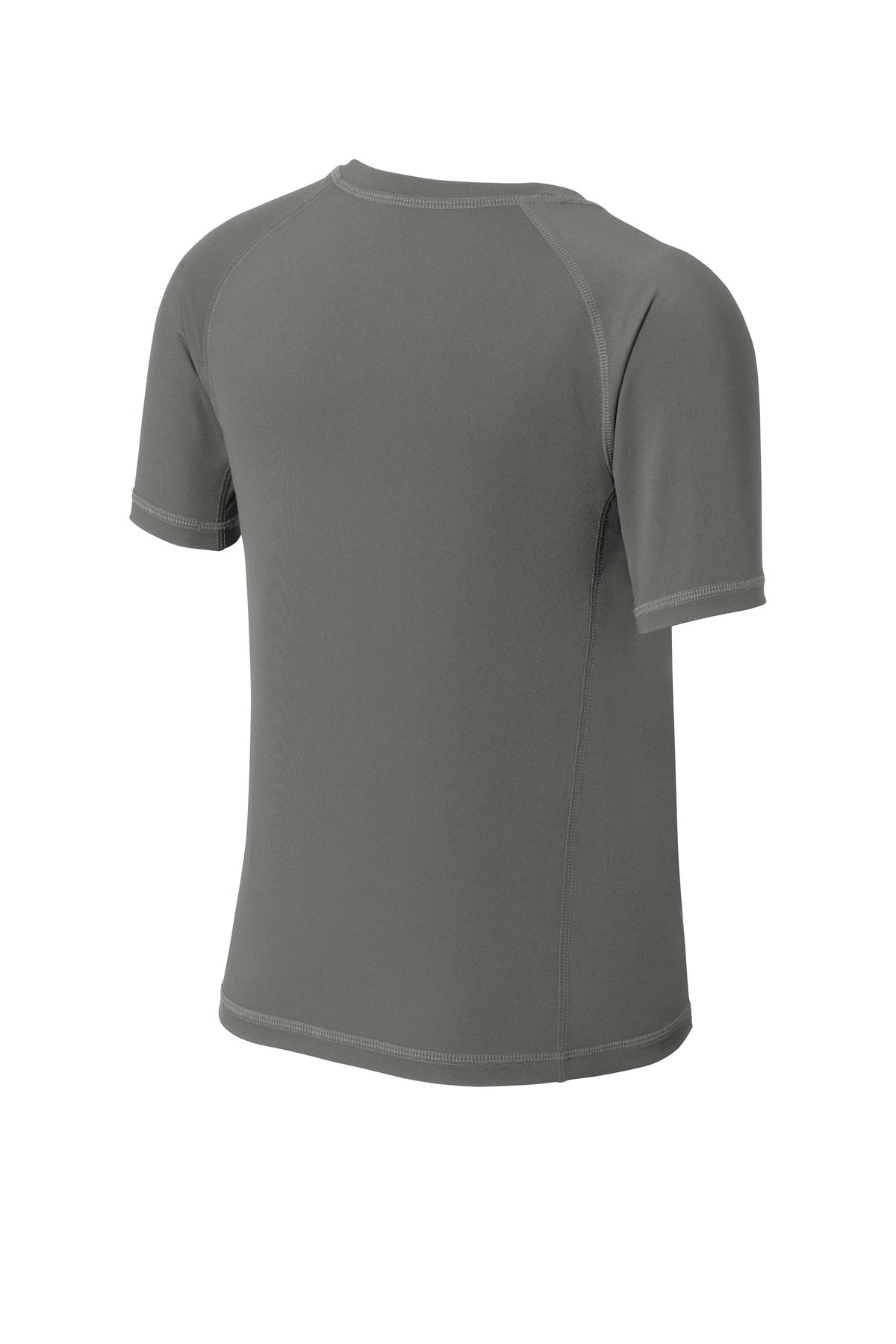 Sport-Tek Youth Rashguard Tee YST470 - Dark Smoke Grey - Back (flat)