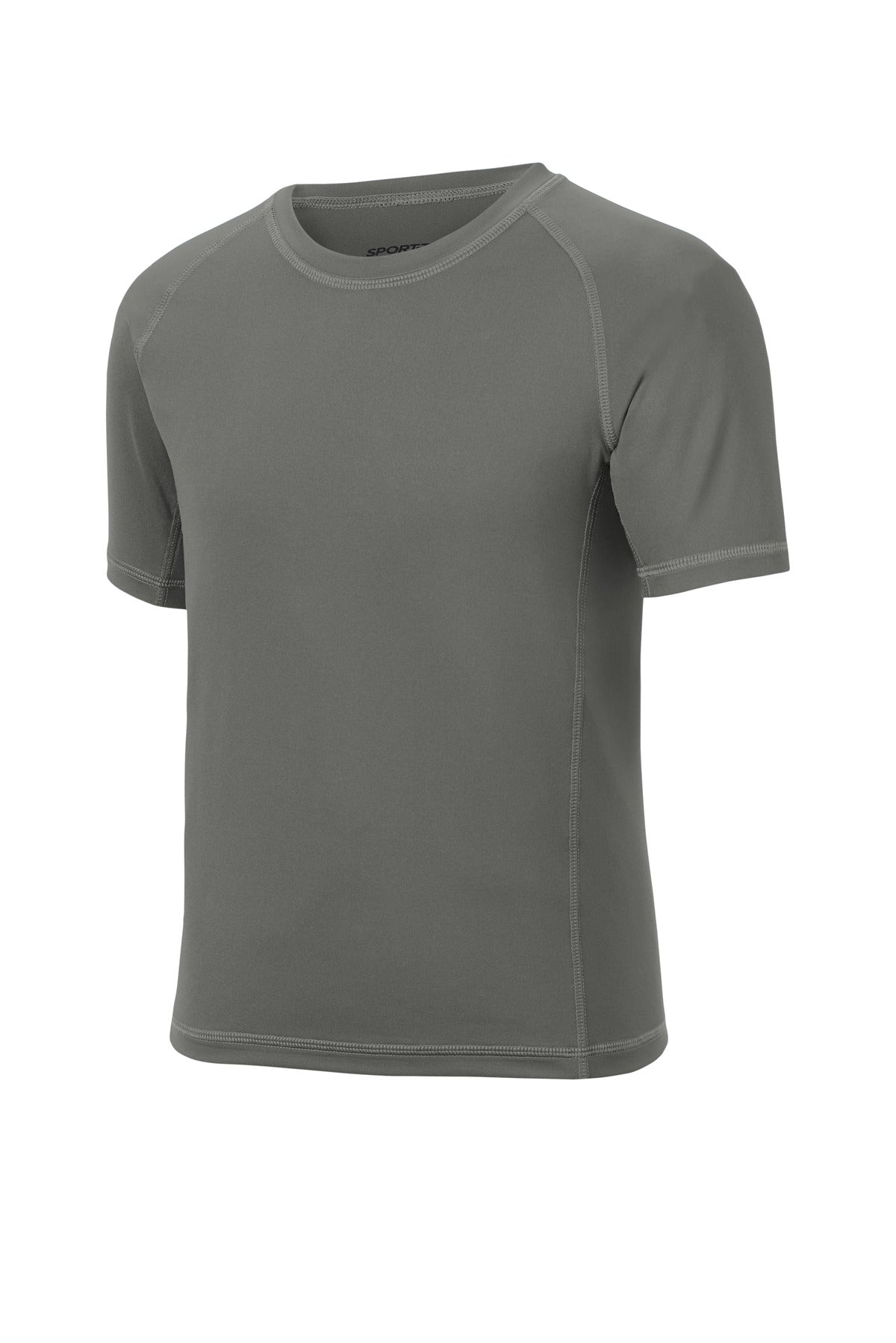 Sport-Tek Youth Rashguard Tee YST470 - Dark Smoke Grey - Front (flat)