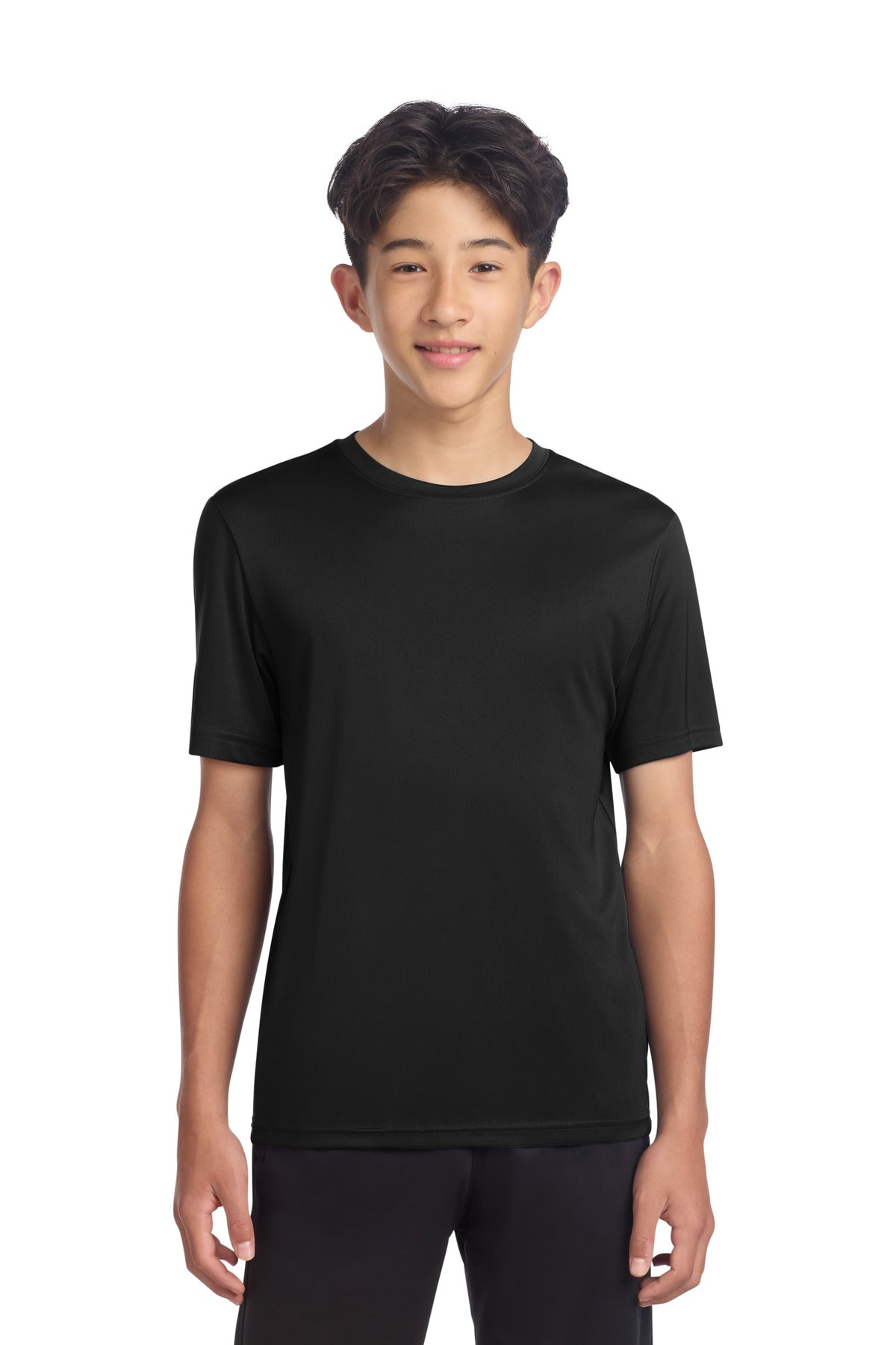 Sport-Tek Youth PosiCharge Re-Compete Tee YST720 - Black - Front