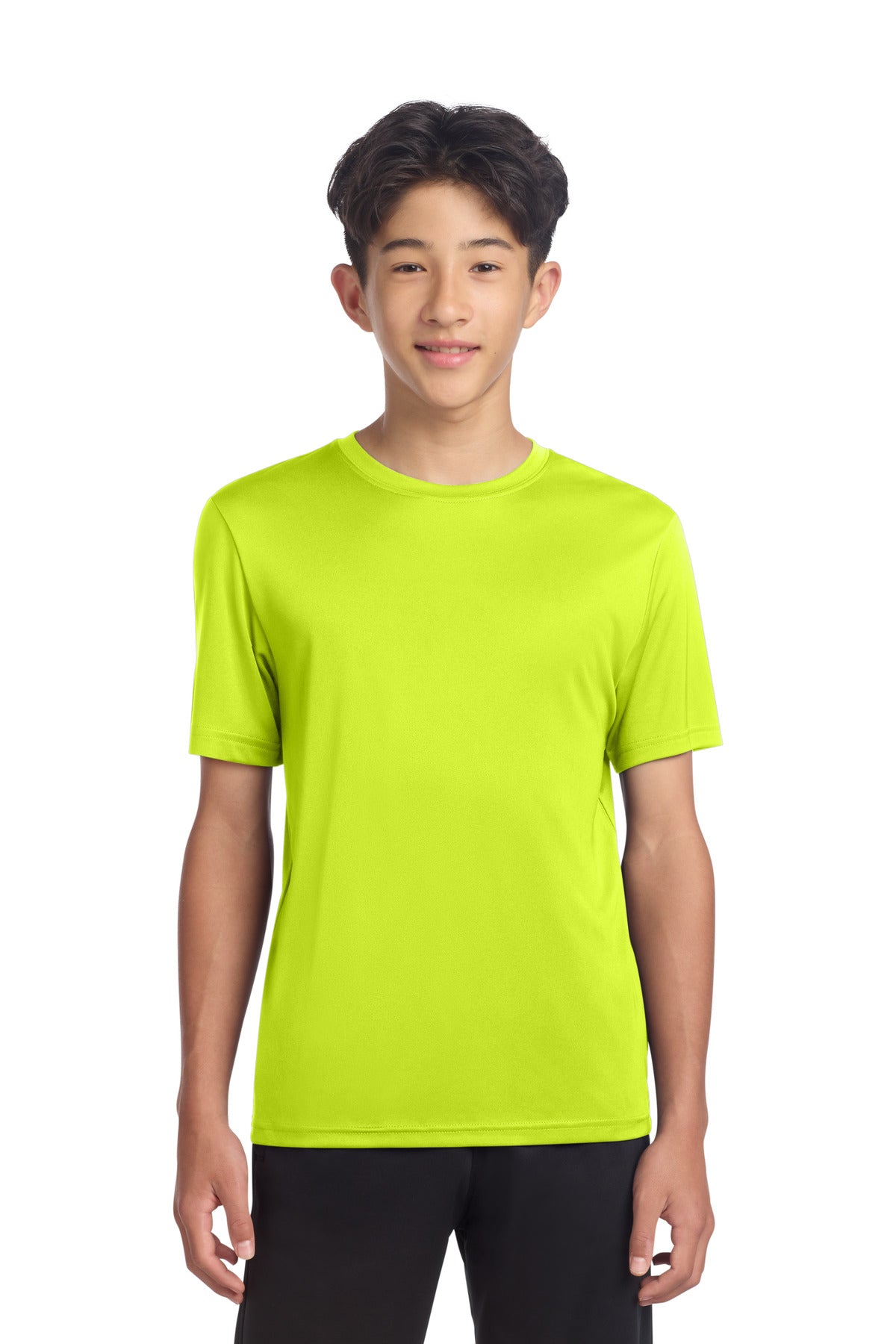 Sport-Tek Youth PosiCharge Re-Compete Tee YST720 - Neon Yellow - Front