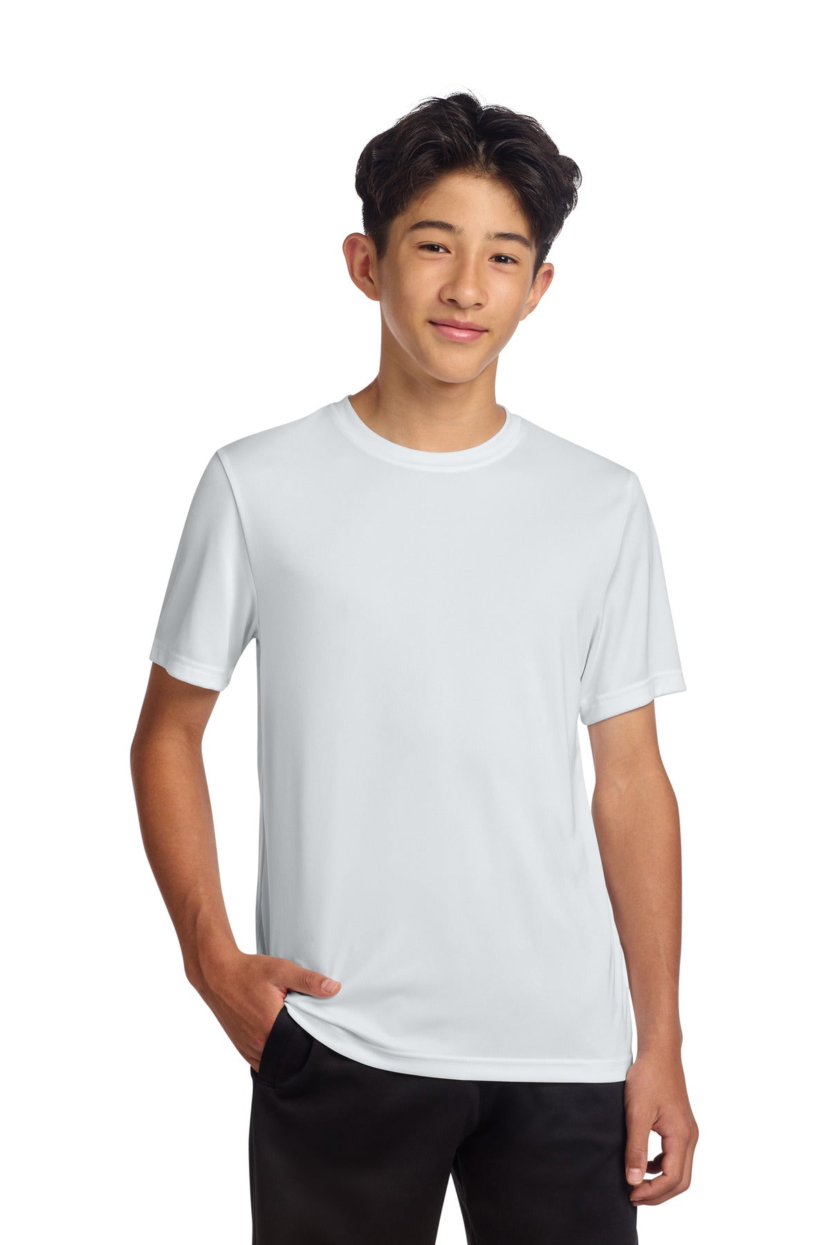 Sport-Tek Youth PosiCharge Re-Compete Tee YST720 - White - Front