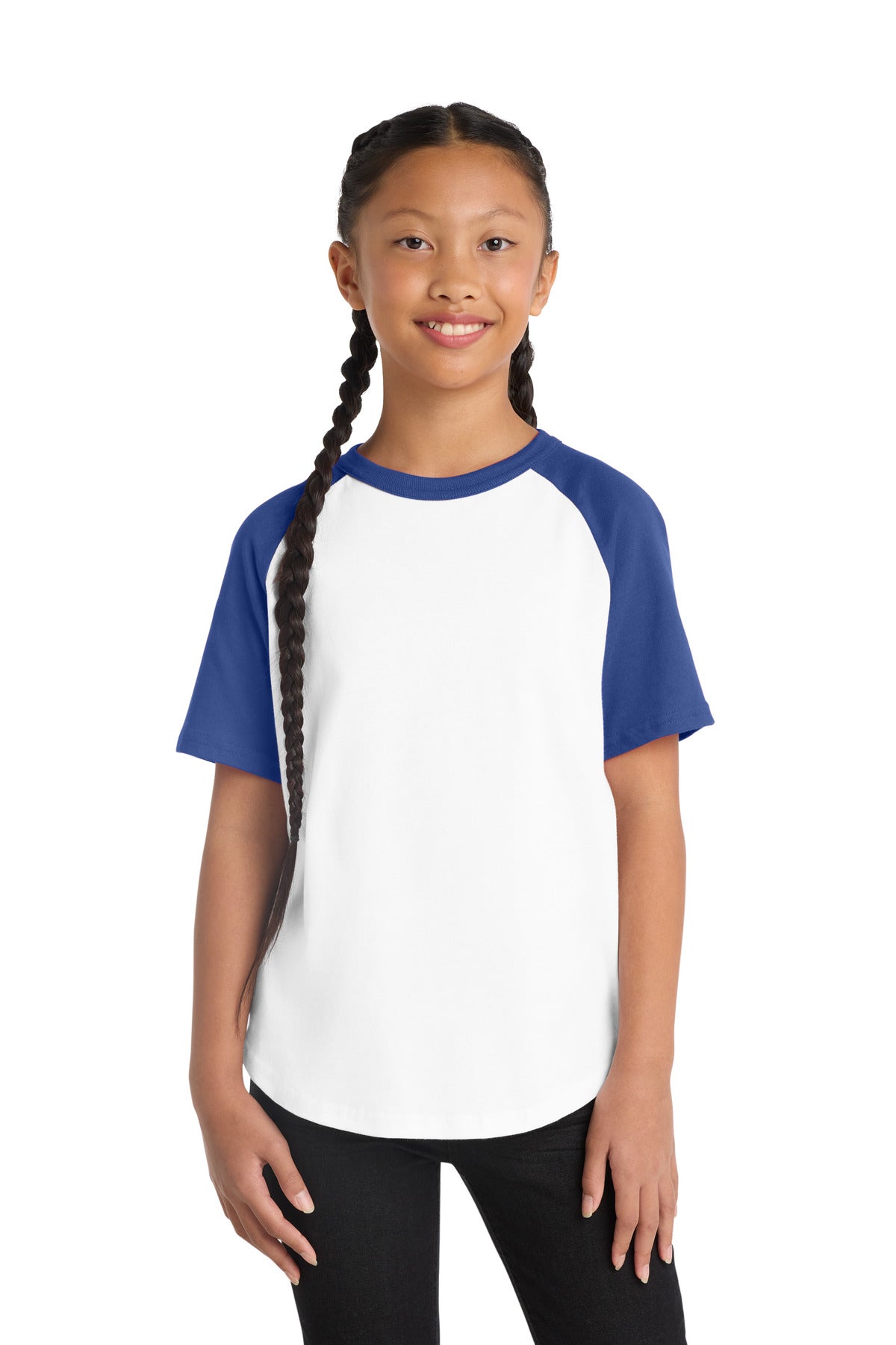 Sport-Tek ®  Youth Short Sleeve Colorblock Raglan Jersey. YT201
