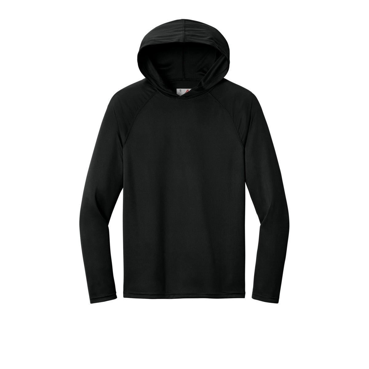 A4 N3409 Cooling Performance Hooded Tee, Black, flat front